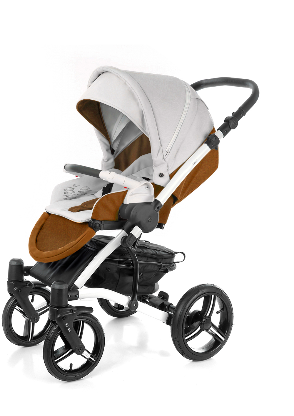 Прогулочная коляска Esspero Tour Leatherette (шасси White) Orange leatherette