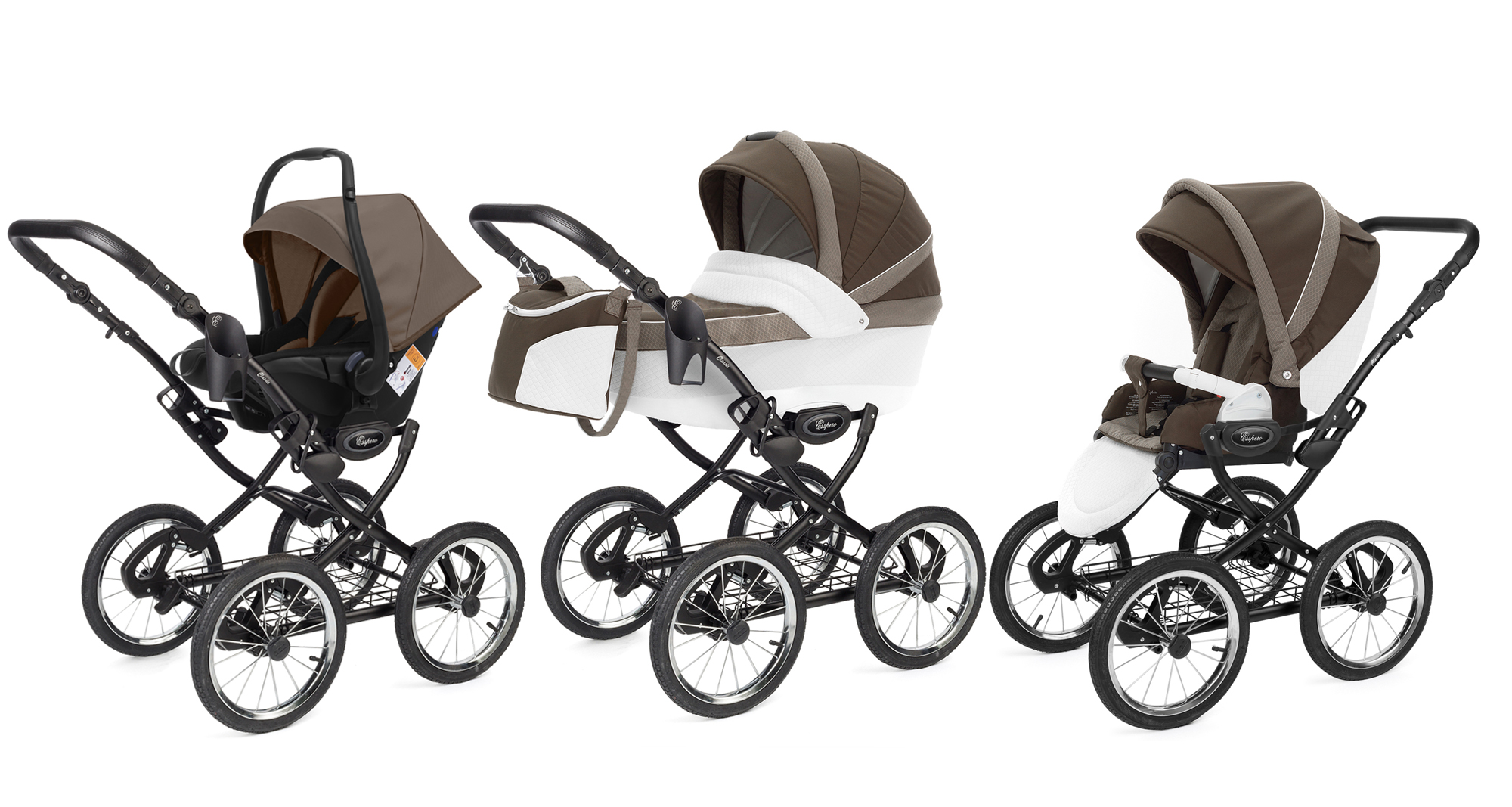 Коляска 3 в 1 Esspero Grand Classic (шасси Black) Royal Brown