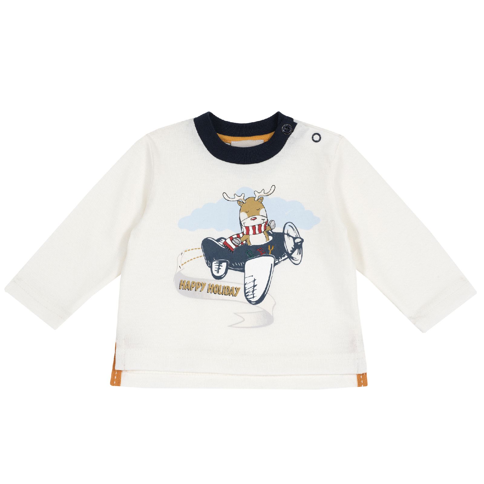 Лонгслив Chicco, принт Самолет, для мальчиков, цвет белый Белый, р.92
