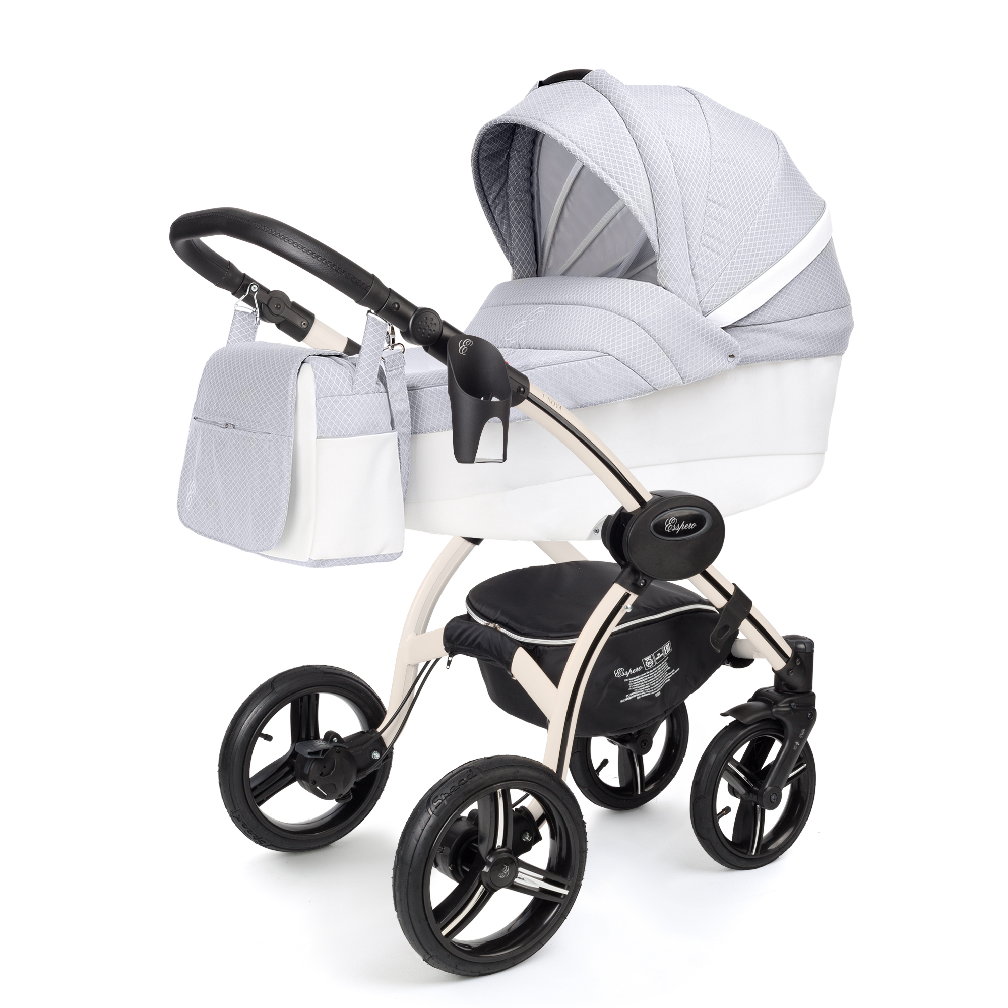 Коляска для новорожденных Esspero Grand I-Nova (шасси Beige) Grey Diamond