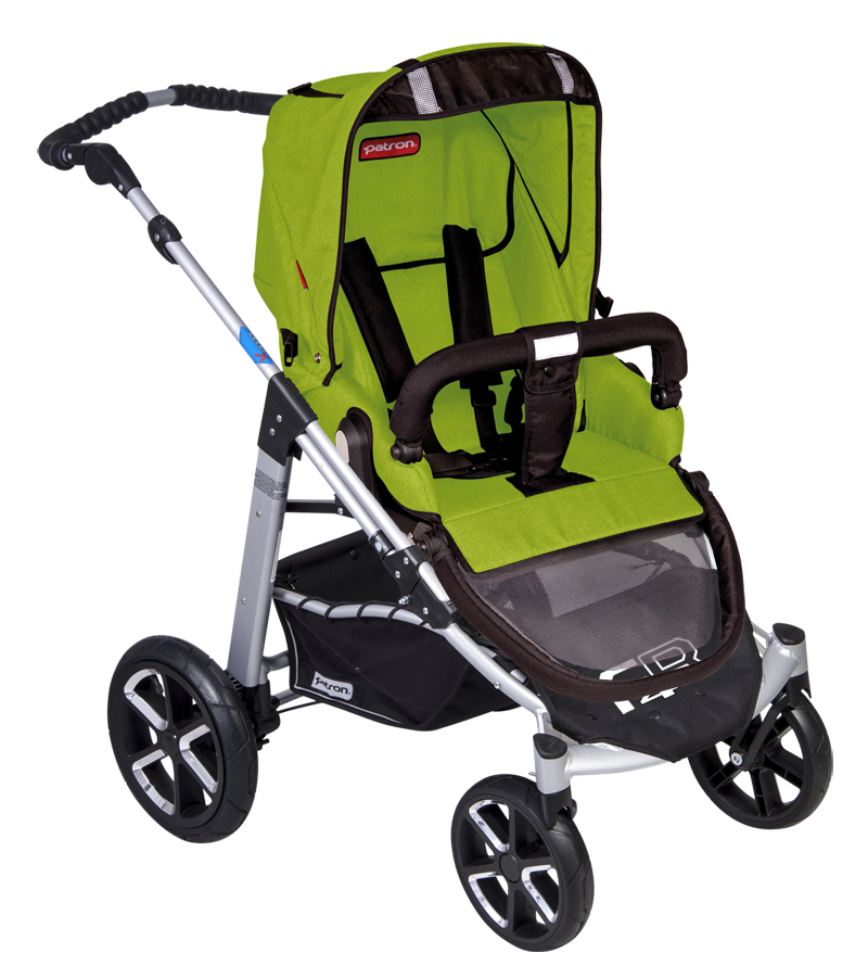 Коляска 2 в 1 Patron Fenix 4C-S (серебряная рама) spirit lime 659