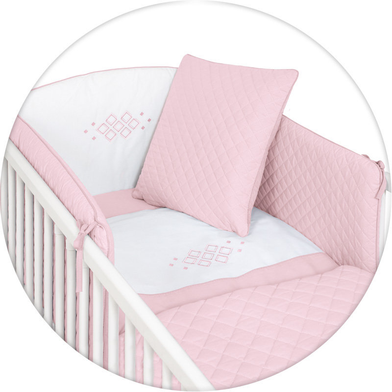 Постельное бельё Ceba Baby CARO с вышивкой 5 предметов Pink