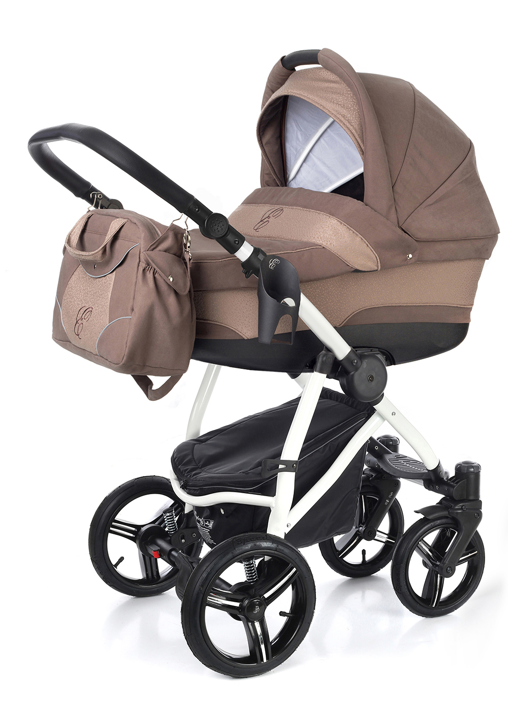 Коляска для новорожденных Esspero Newborn Lux (шасси White) Coffee