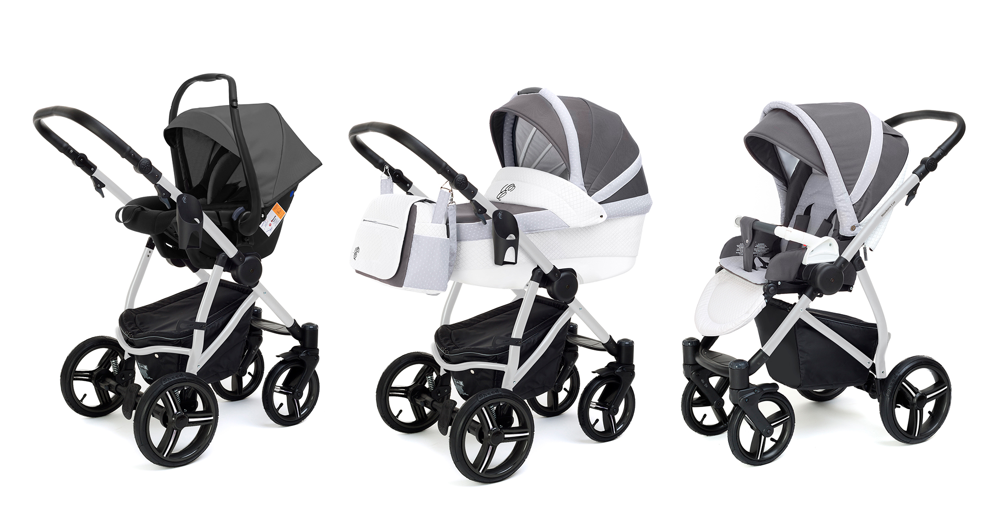 Коляска 3 в 1 Esspero Grand Newborn Lux (шасси Grey) Royal Silver