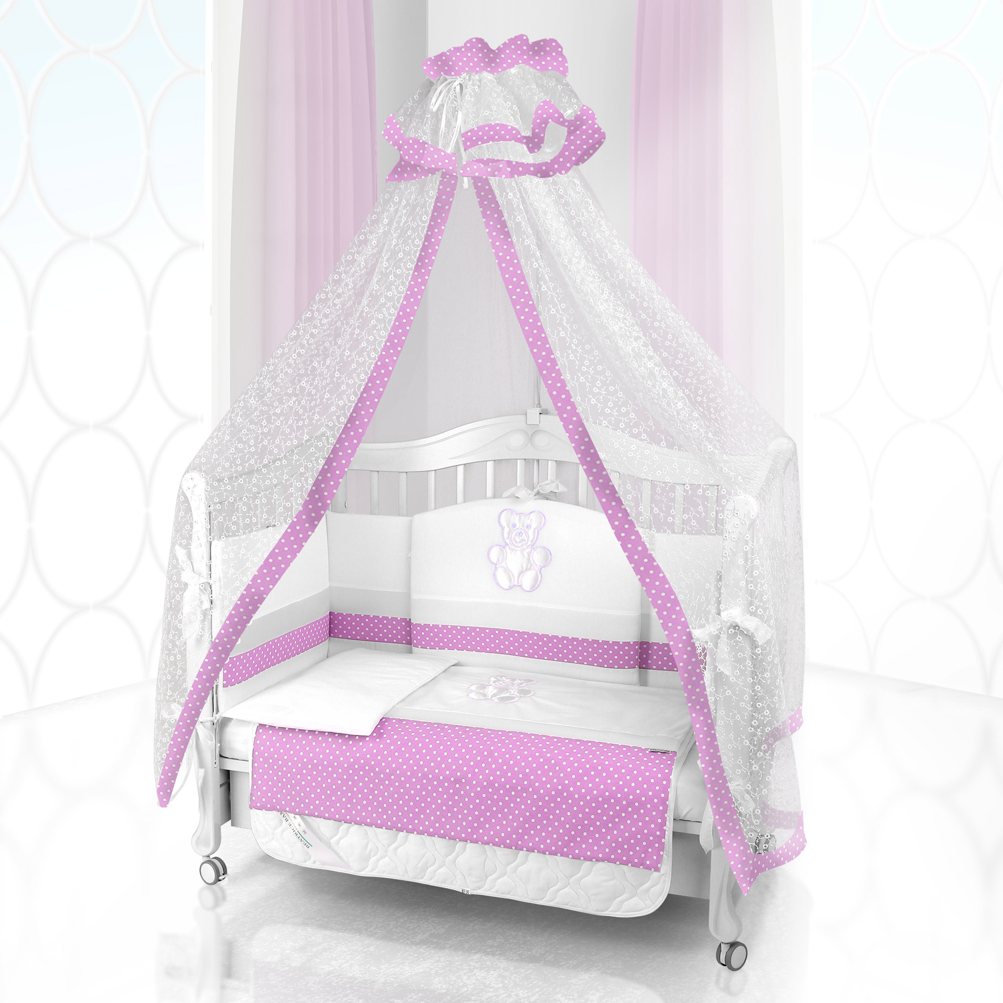 Комплект постельного белья Beatrice Bambini Unico Puntini (120х60) bianco rosa