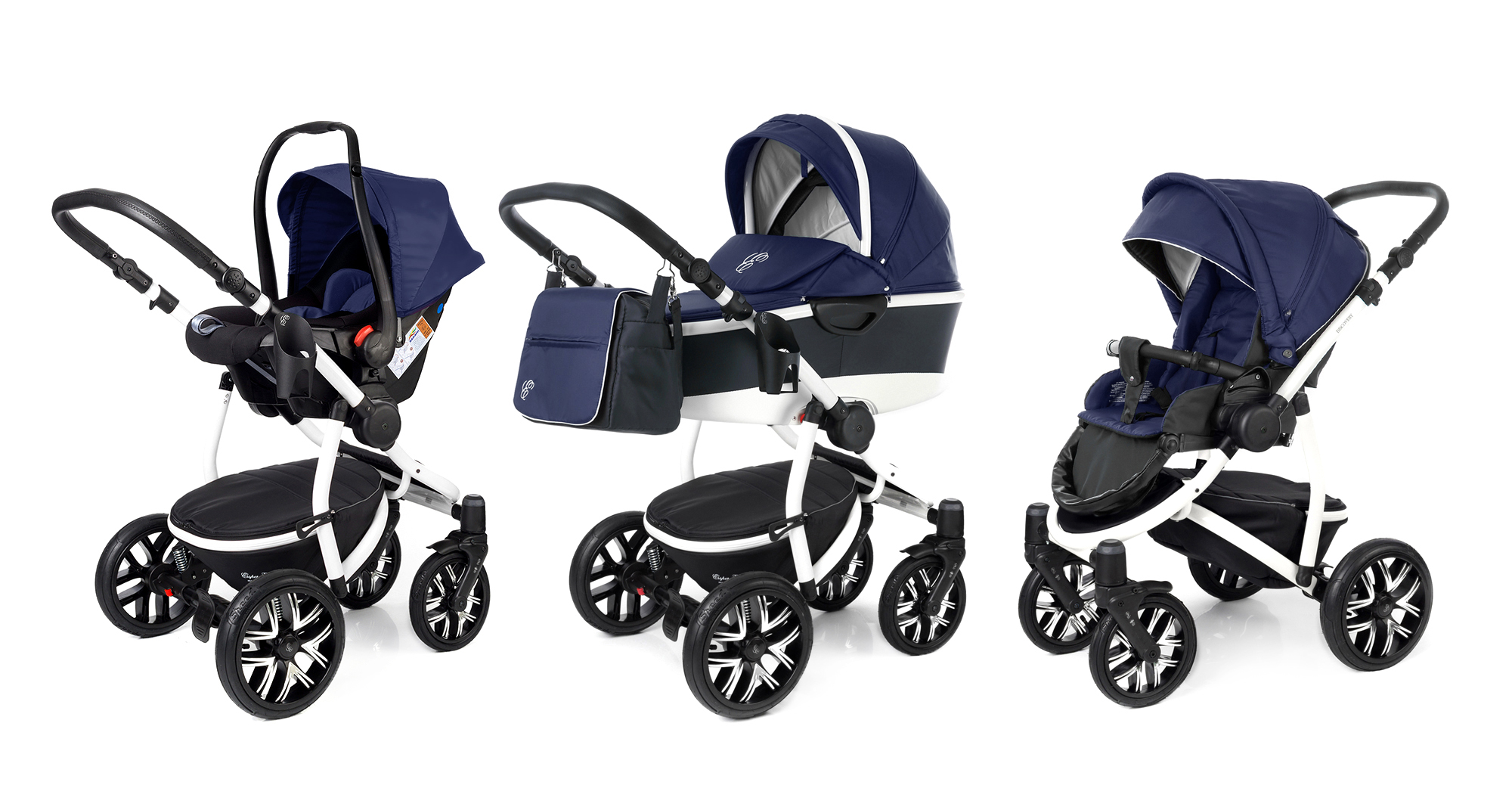 Коляска 3 в 1 Esspero Discovery Alu (шасси White) Navy