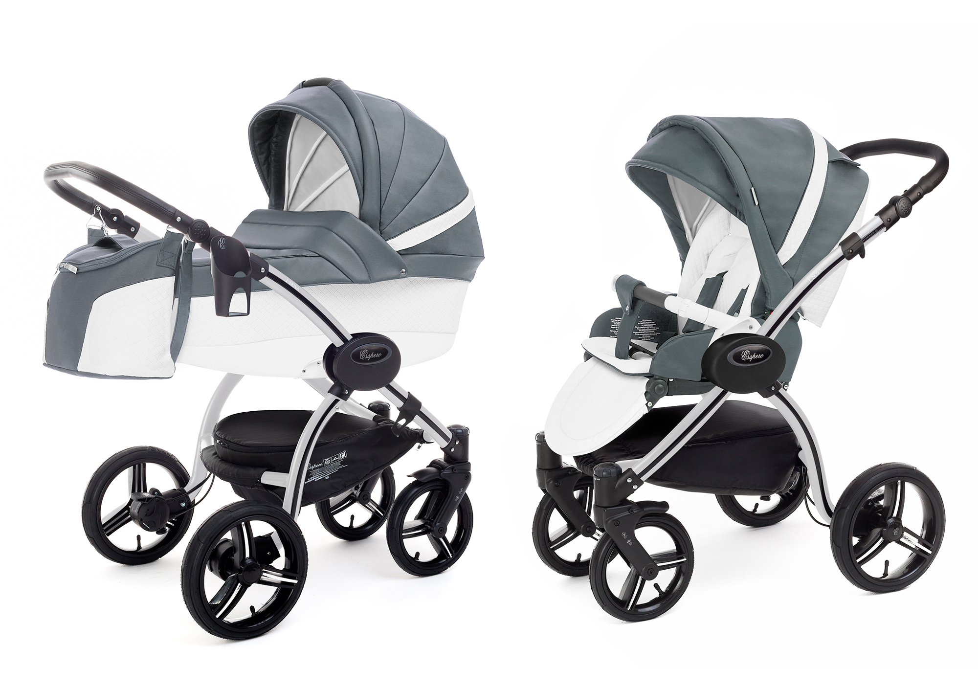 Коляска 2 в 1 Esspero Grand I-Nova (шасси Grey) Nappa Blue Grey
