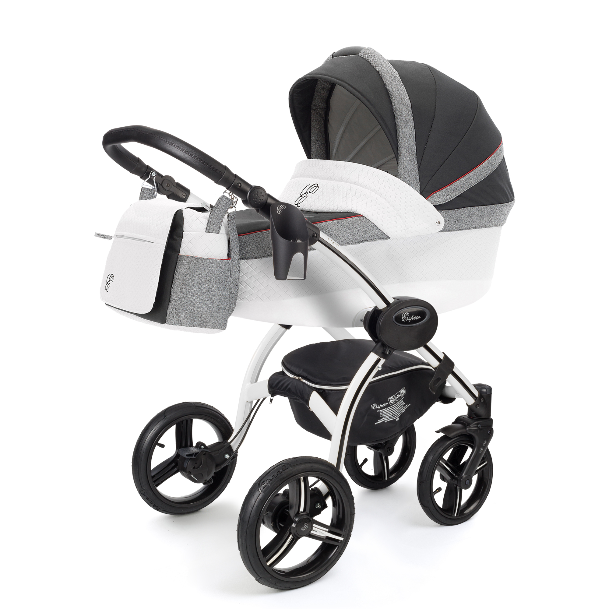 Коляска для новорожденных Esspero Grand I-Nova (шасси White) Royal Grey