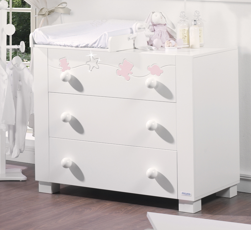 Тумба Micuna Juliette Luxe со стразами Swarovski CO-1550 White/Pink