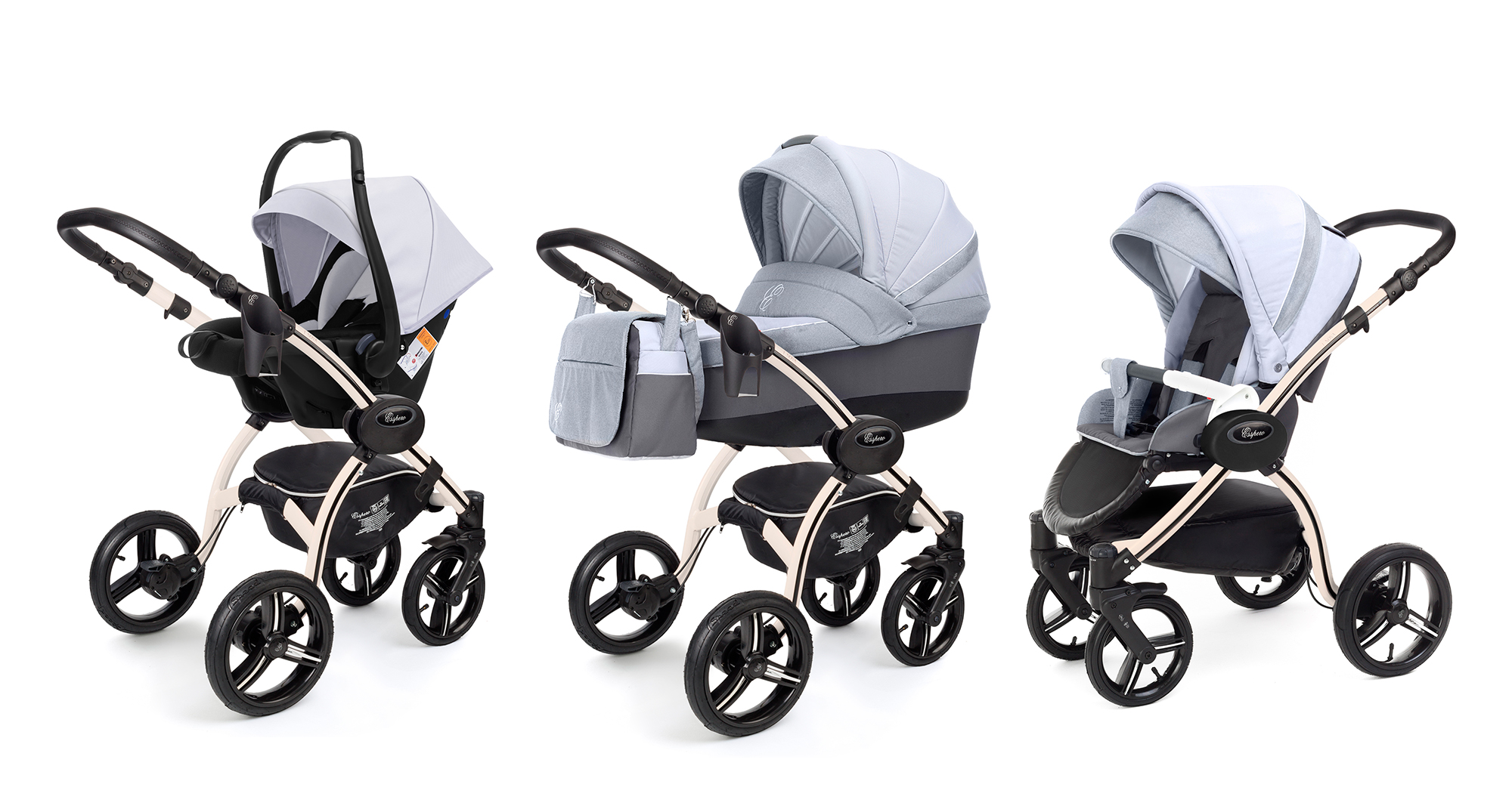 Коляска 3 в 1 Esspero Grand I-Nova (шасси Beige) Grey Stone