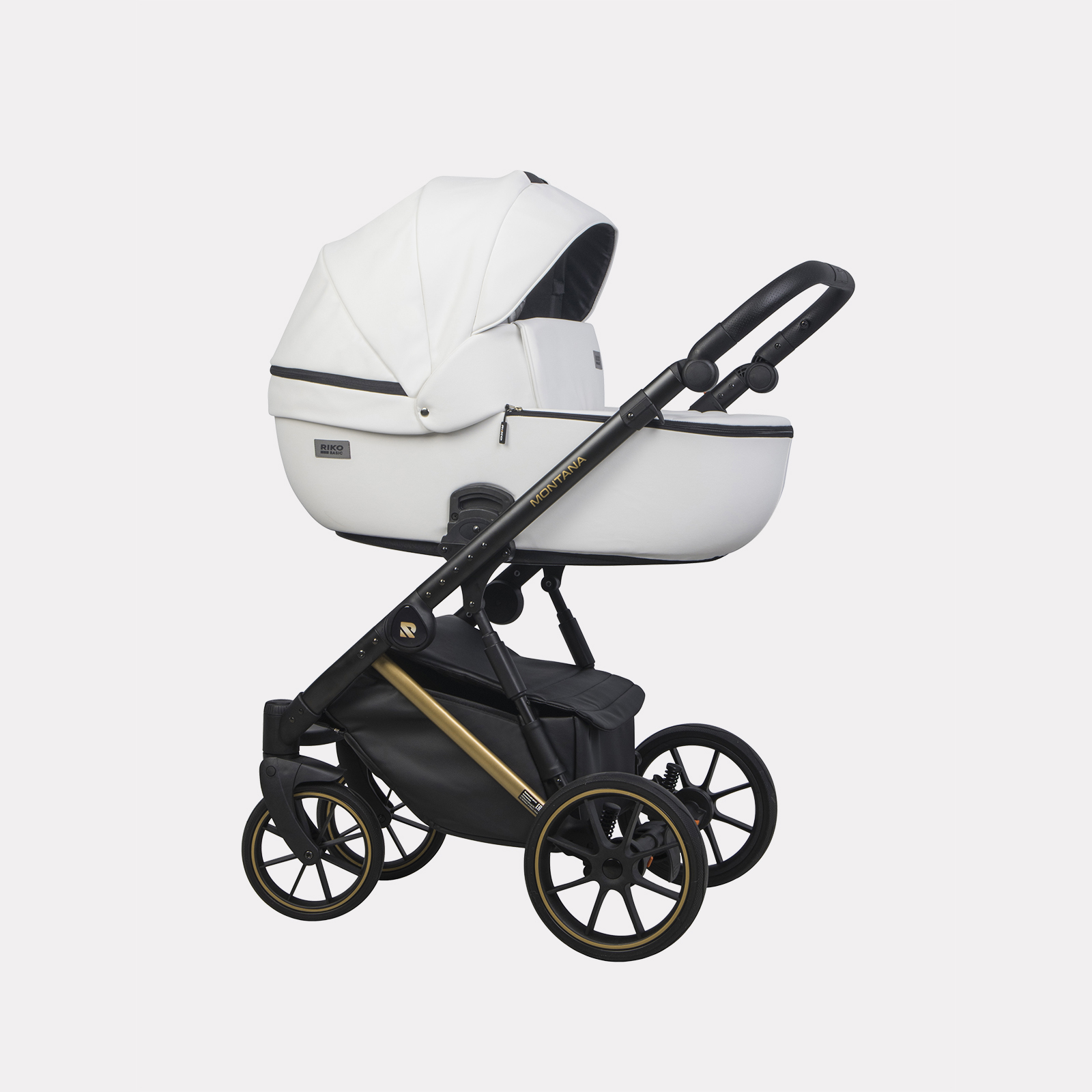 Коляска 2 в 1 RIKO BASIC MONTANA PREMIUM Gold/01 White (белый)