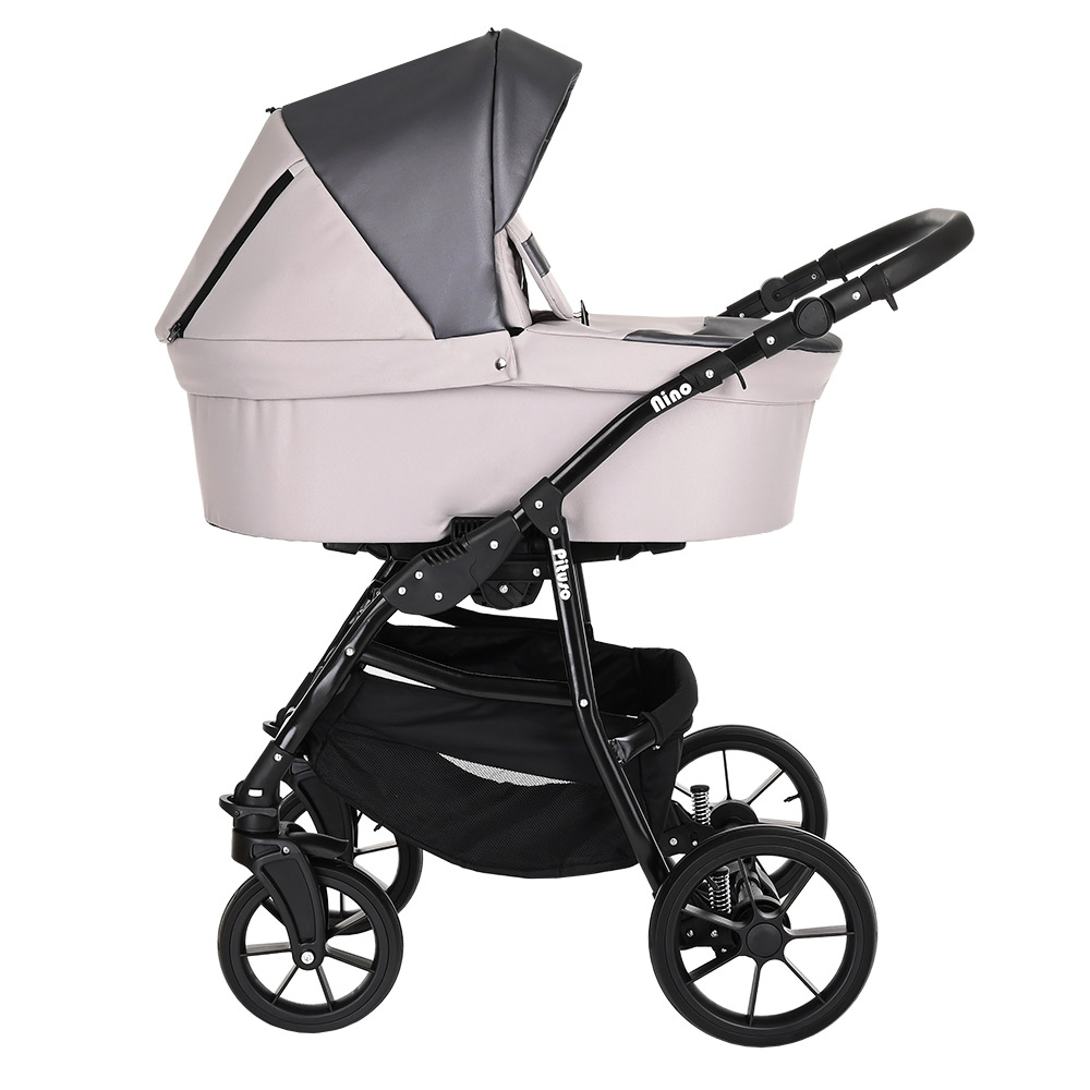 Коляска 2 в 1 PITUSO Nino Frost Grey +Кожа Metalic Frost Grey