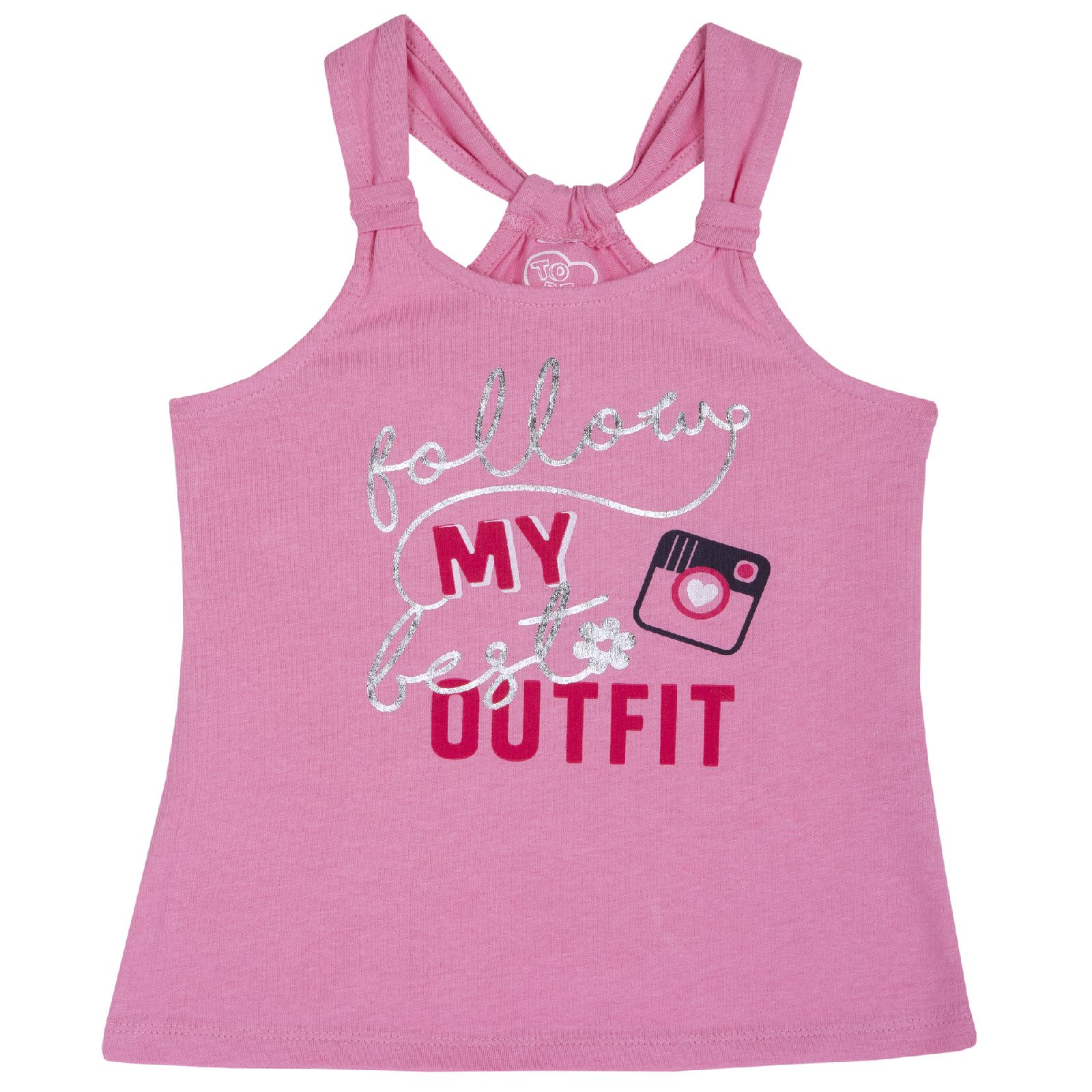 Майка Chicco надпись My Outfit, для девочки, цвет розовый Розовый, р.116