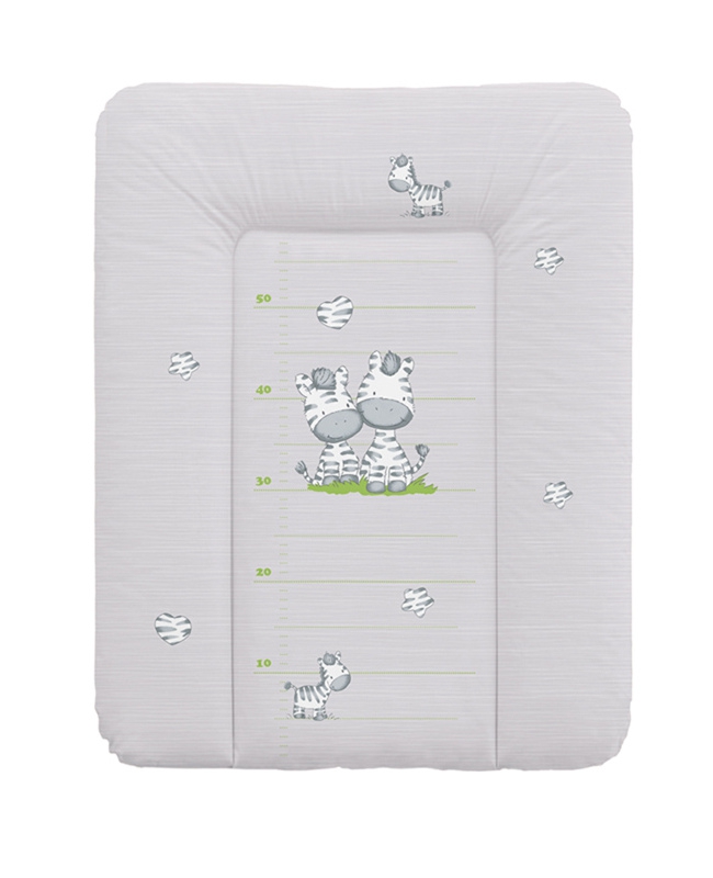 Пеленальный матрац Ceba Baby мягкий на комод 70x50 см Zebra Grey