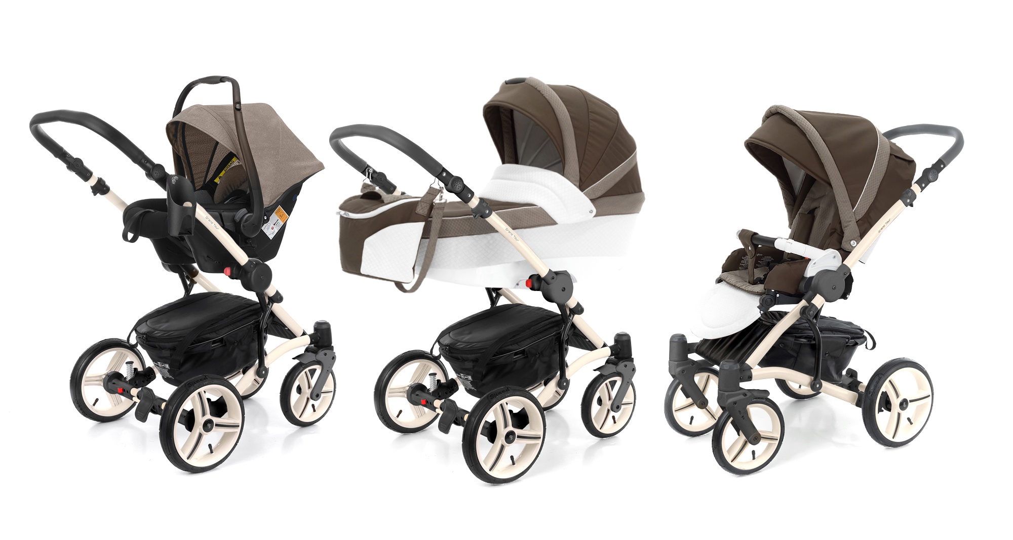 Коляска 3 в 1 Esspero Grand Tour (шасси Beige GT) Royal Brown