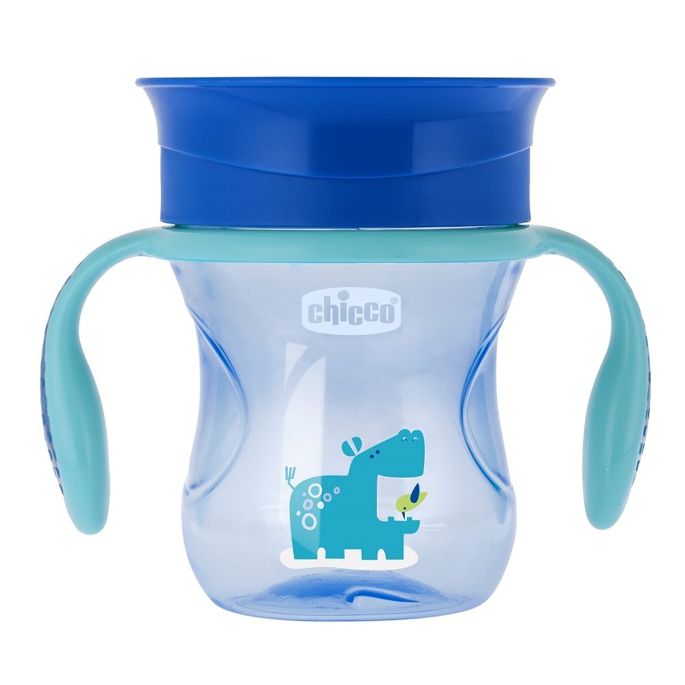 Чашка-поильник Chicco Perfect Cup (носик 360), 12 мес.+, 266 мл голубой