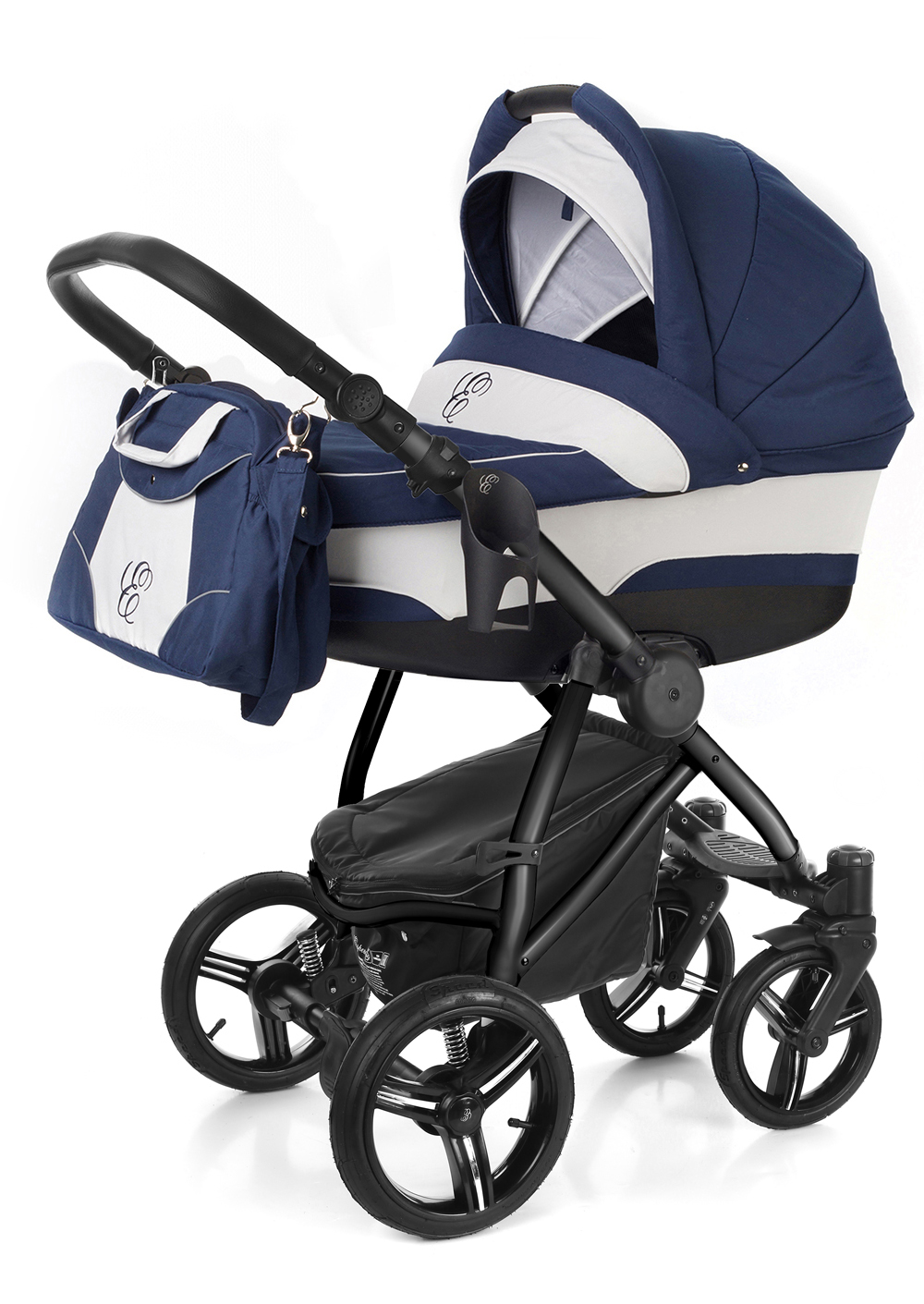 Коляска для новорожденных Esspero Newborn Lux (шасси Black) Navy Grey