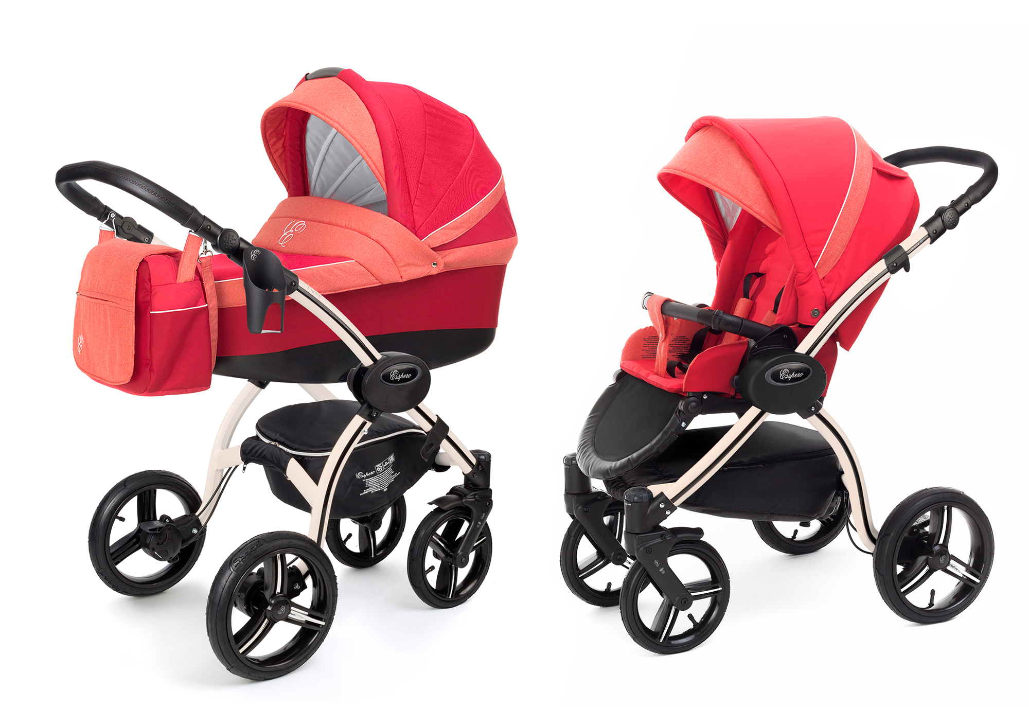 Коляска 2 в 1 Esspero Grand I-Nova (шасси Beige) Red Sunset