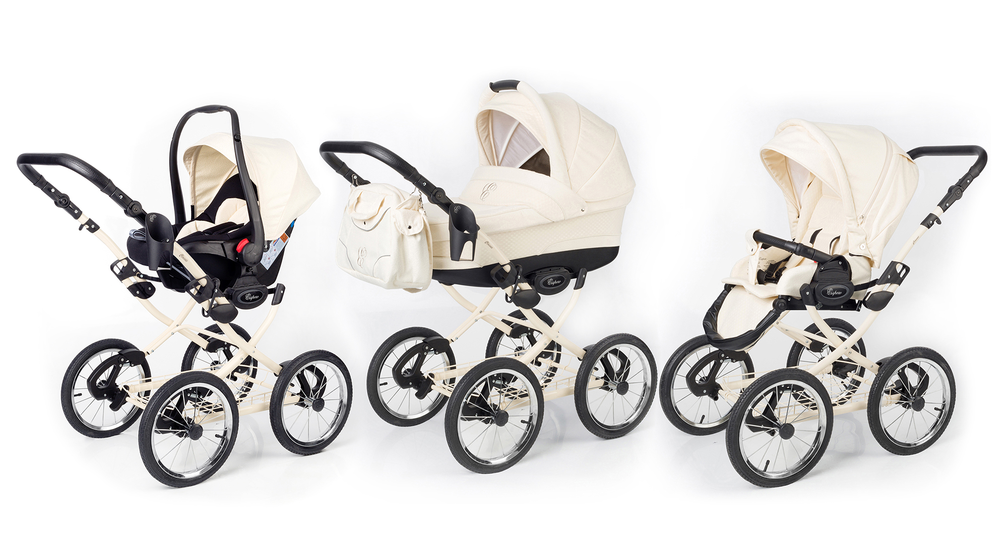 Коляска 3 в 1 Esspero Classic (шасси Beige) Cream