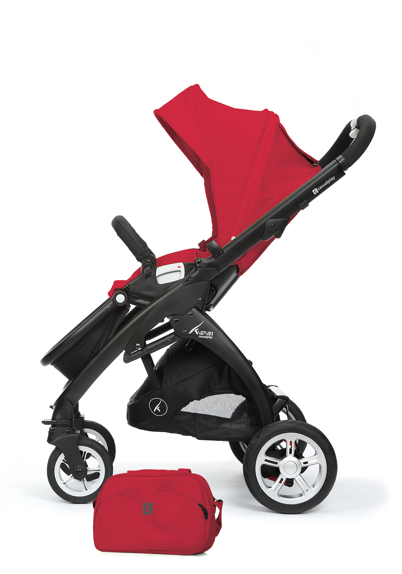Прогулочная коляска Casualplay KUDU4 BLACK Raspberry