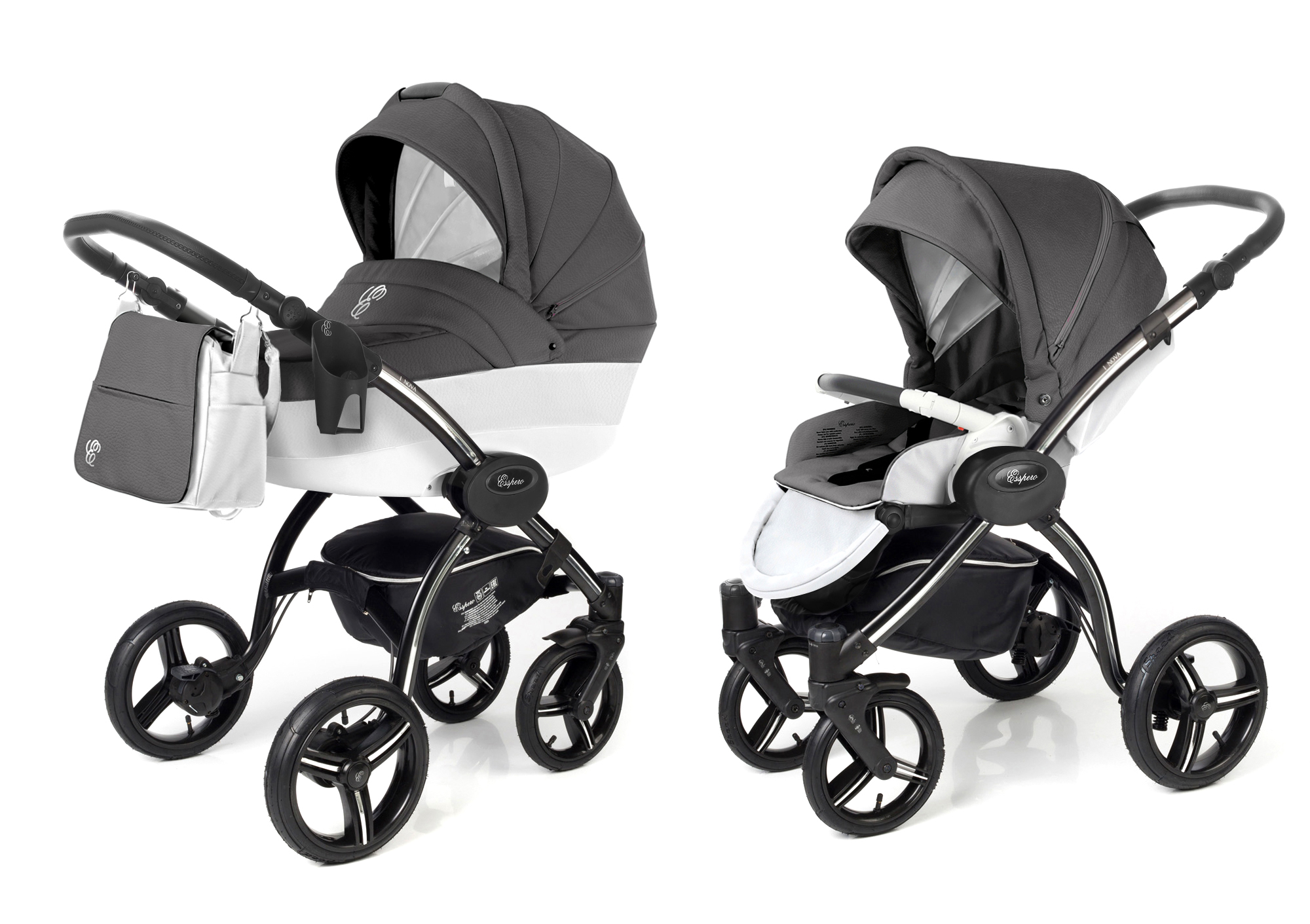 Коляска 2 в 1 Esspero Grand I-Nova (шасси Black) Grafite leatherette