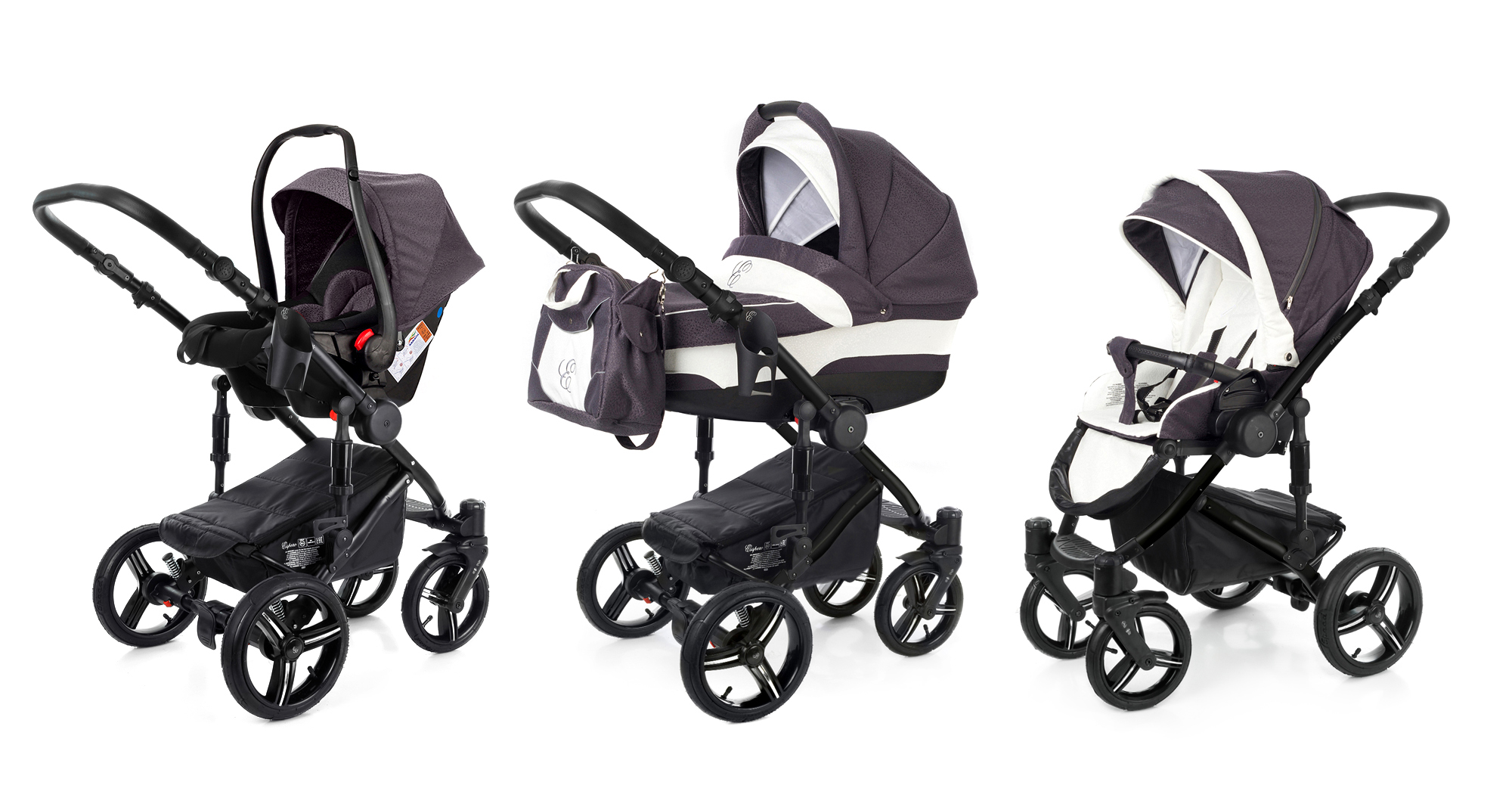 Коляска 3 в 1 Esspero Magic (шасси Black) Grey Leves
