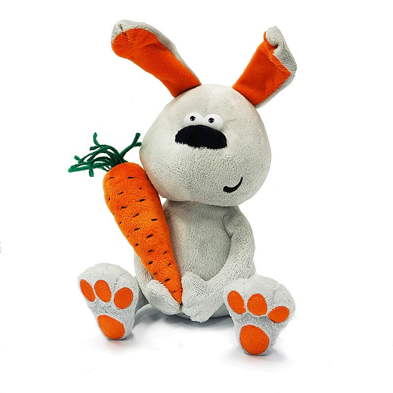 Мягкая игрушка Maxi Toys ДУRАШКИ Заяц & Morkovka, 22 см