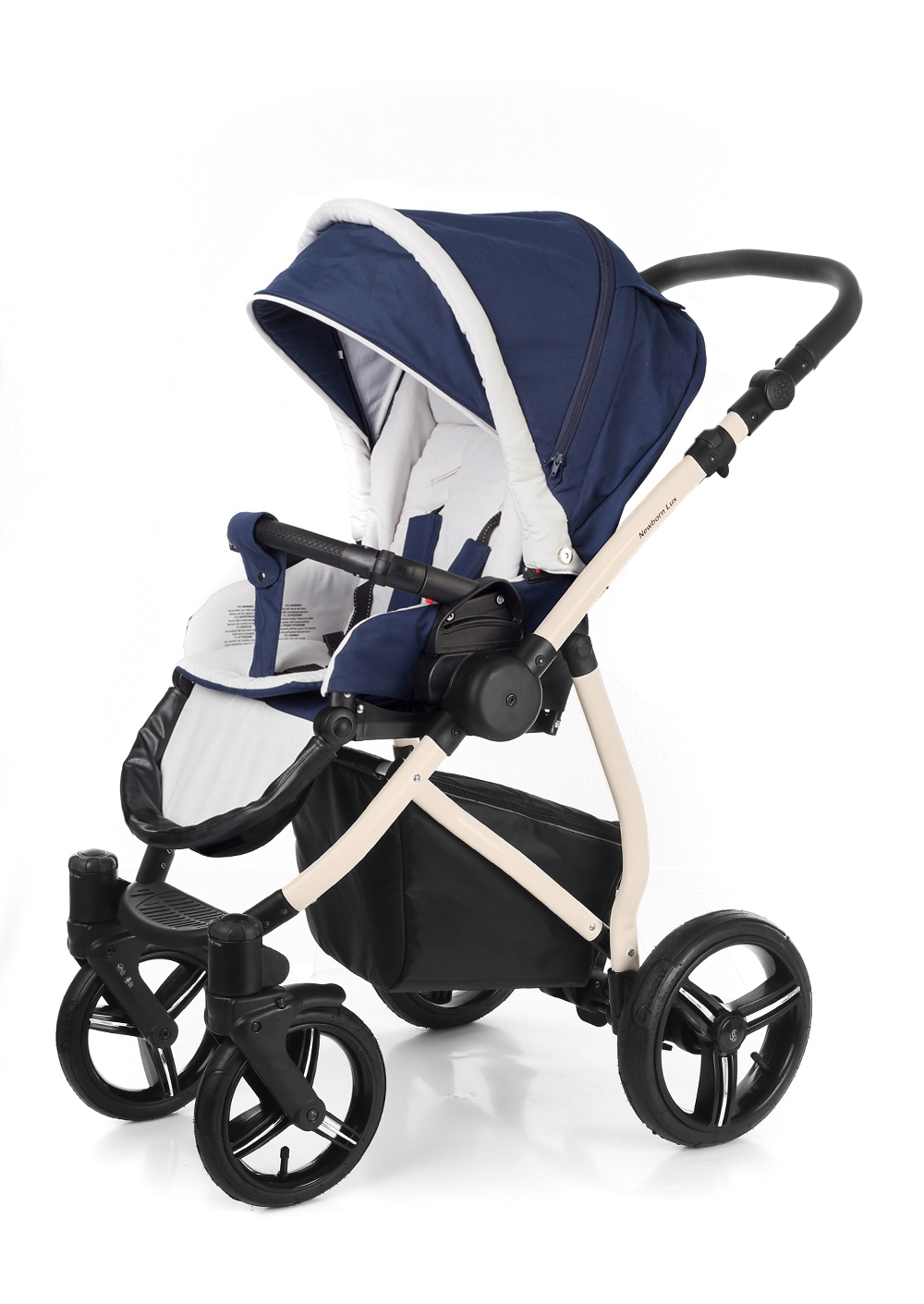 Прогулочная коляска Esspero Newborn Lux (шасси Beige) Navy Grey