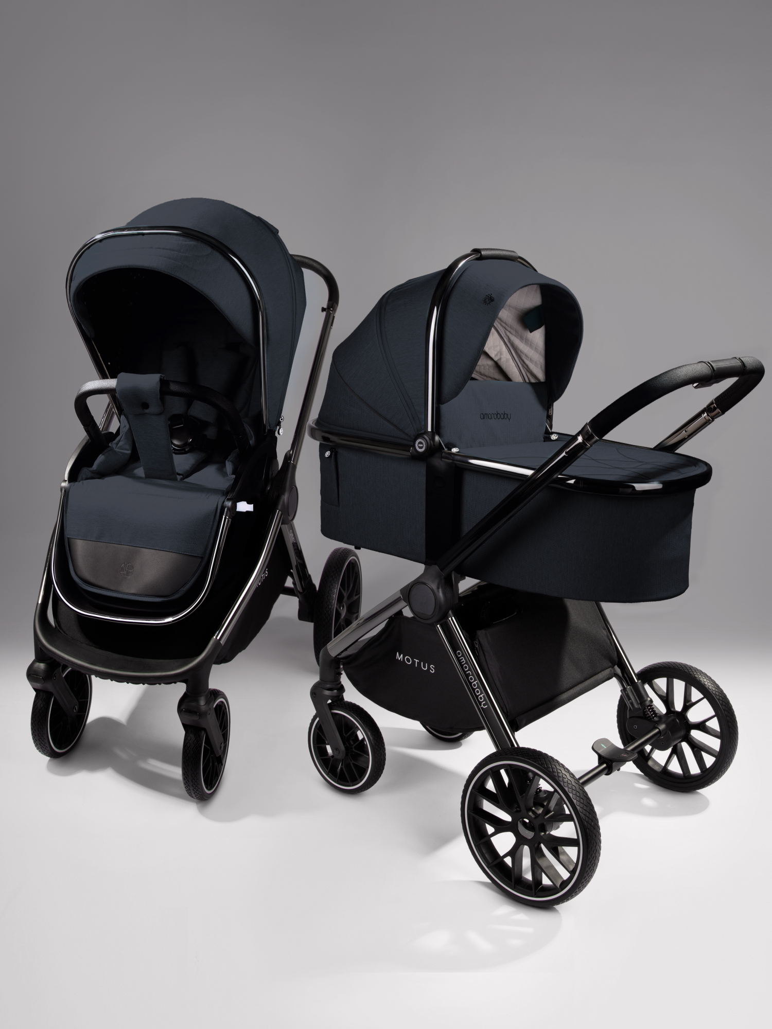 Коляска 2 в 1 Amarobaby MOTUS Серый V2