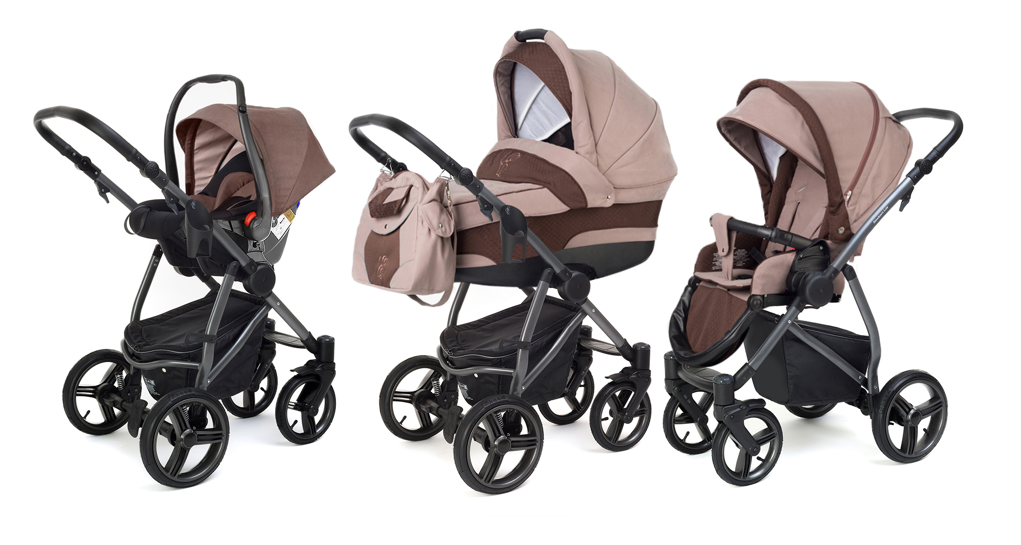 Коляска 3 в 1 Esspero Newborn Lux (шасси Graphite) Luna