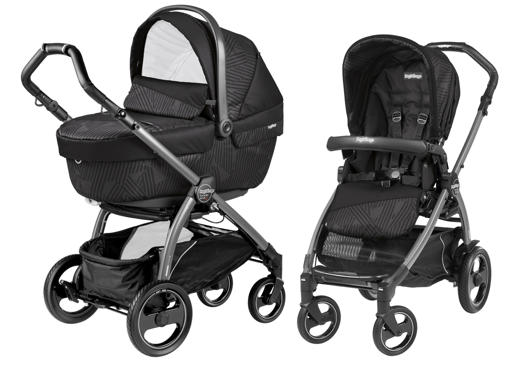 Коляска 2 в 1 Peg-Perego Book Plus S Geo Black