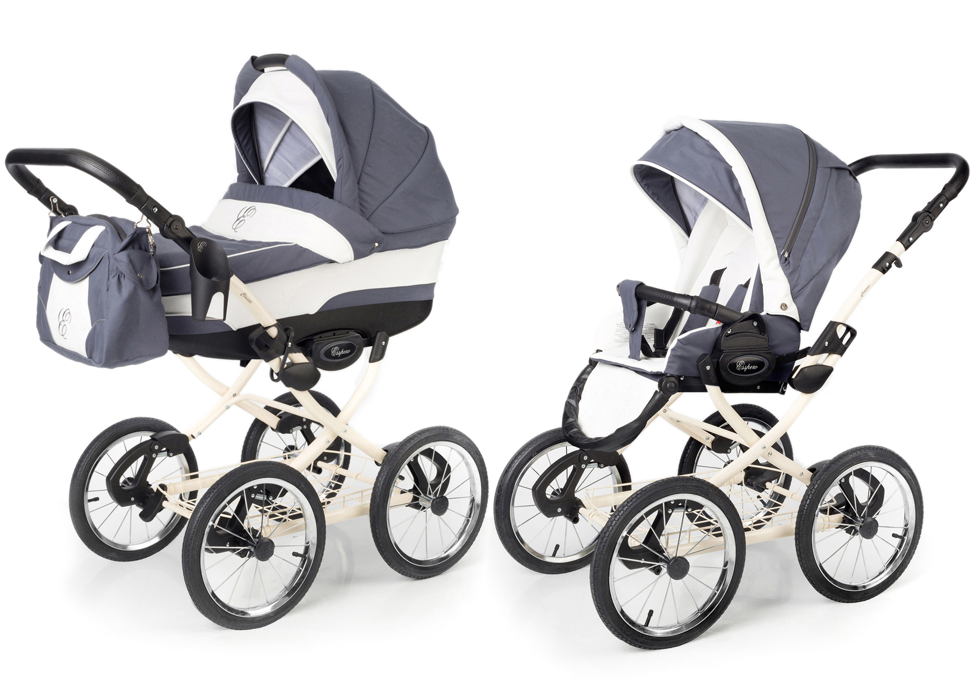 Коляска 2 в 1 Esspero Classic (шасси Beige) Grey Lux