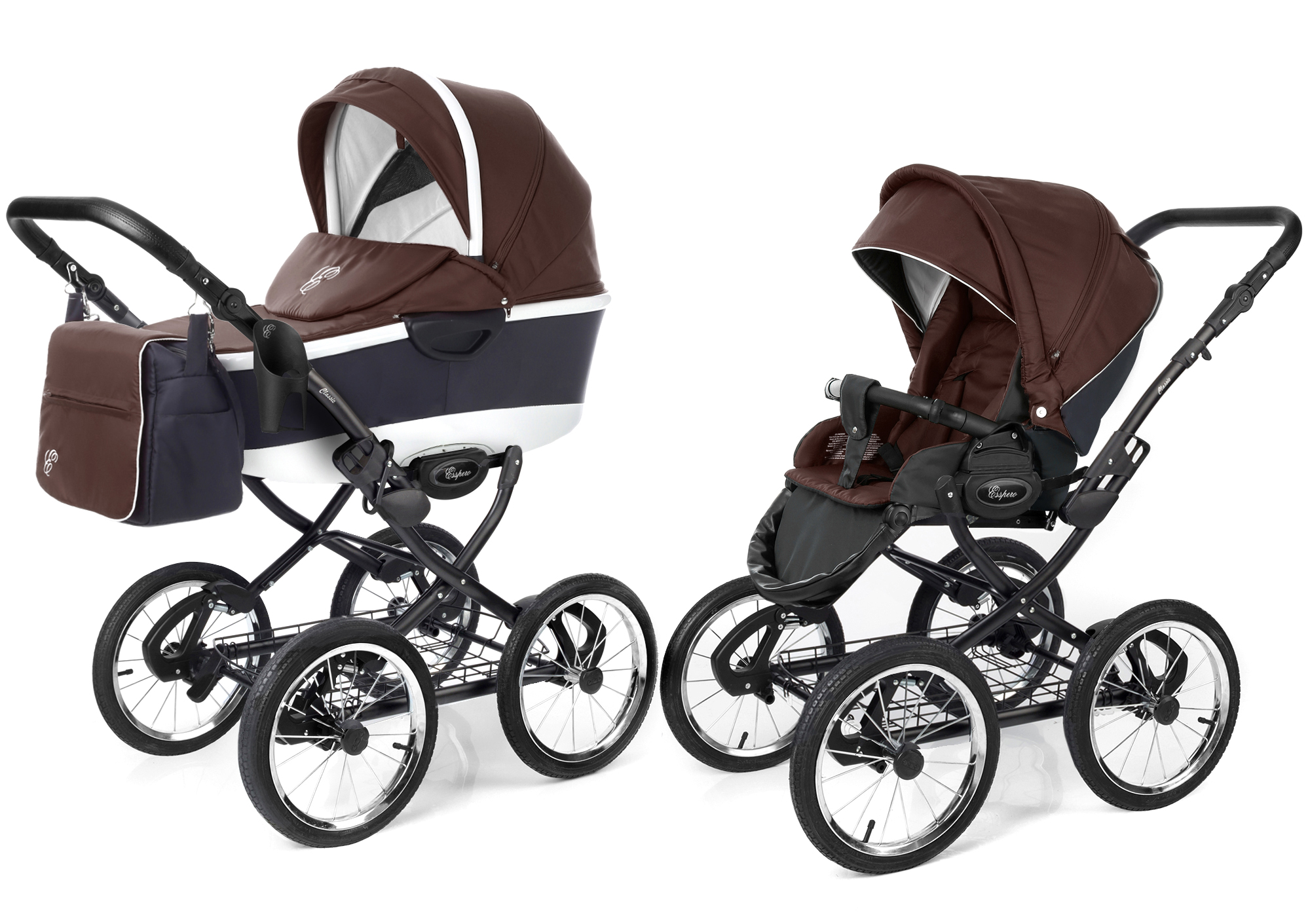 Коляска 2 в 1 Esspero Classic Alu (шасси Black) Brown