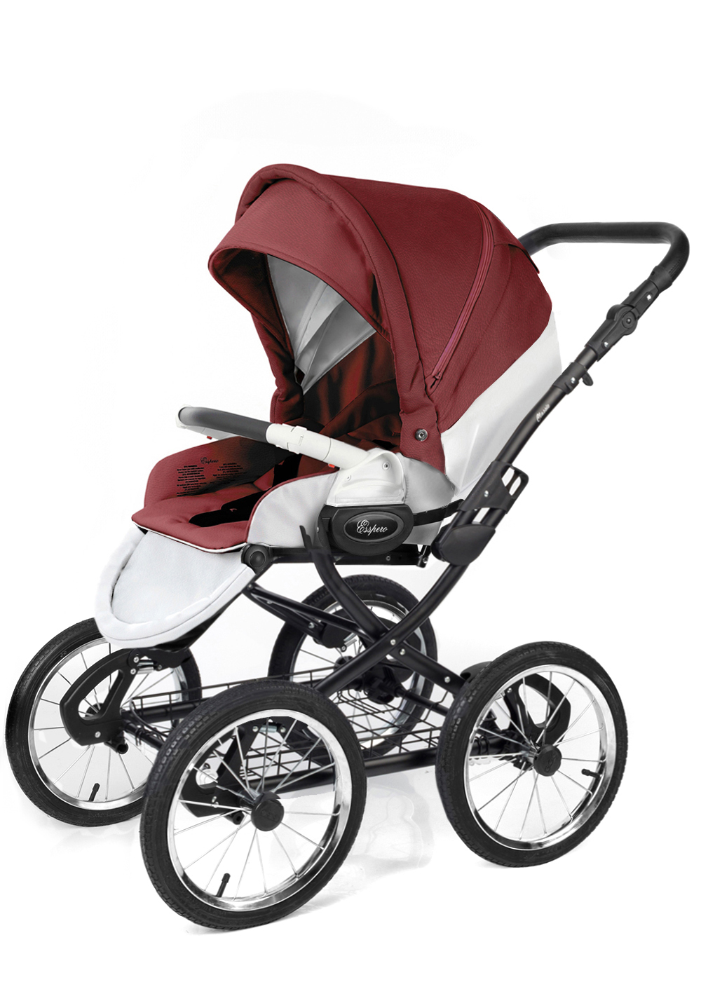 Прогулочная коляска Esspero Grand Classic (шасси Black) Cherry leatherette