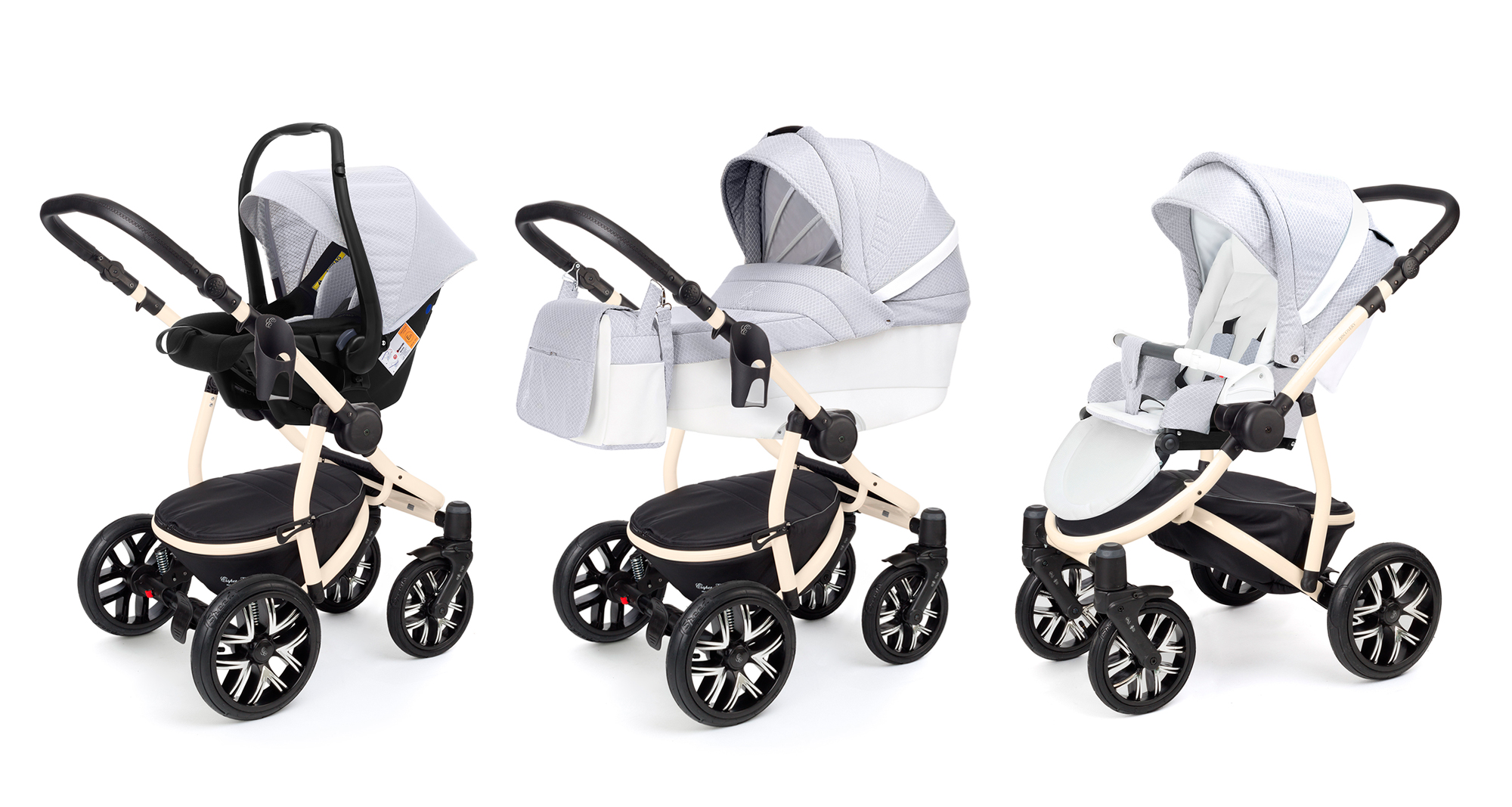 Коляска 3 в 1 Esspero Grand Discovery (шасси Beige) Grey Diamond