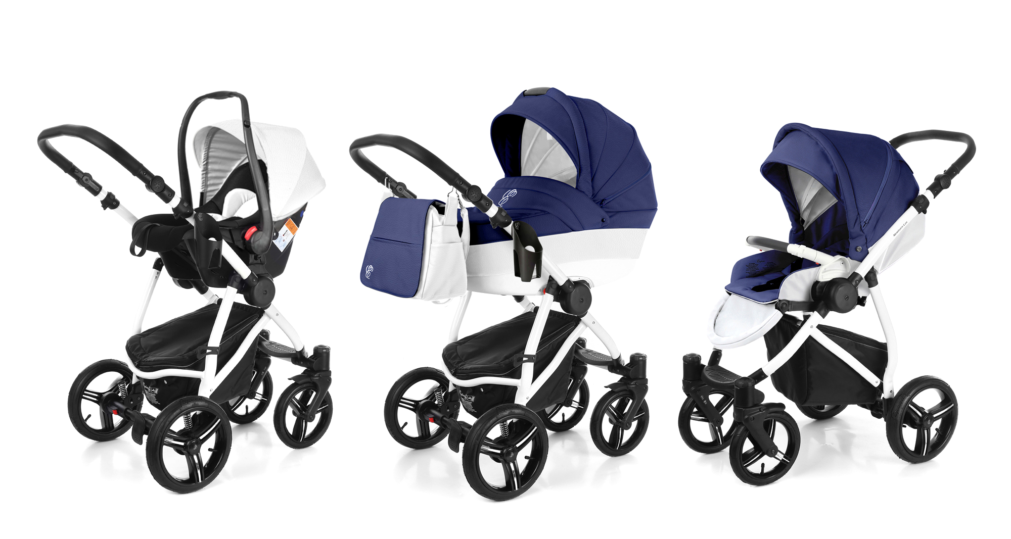 Коляска 3 в 1 Esspero Grand Newborn Lux (шасси White) Mar leatherette