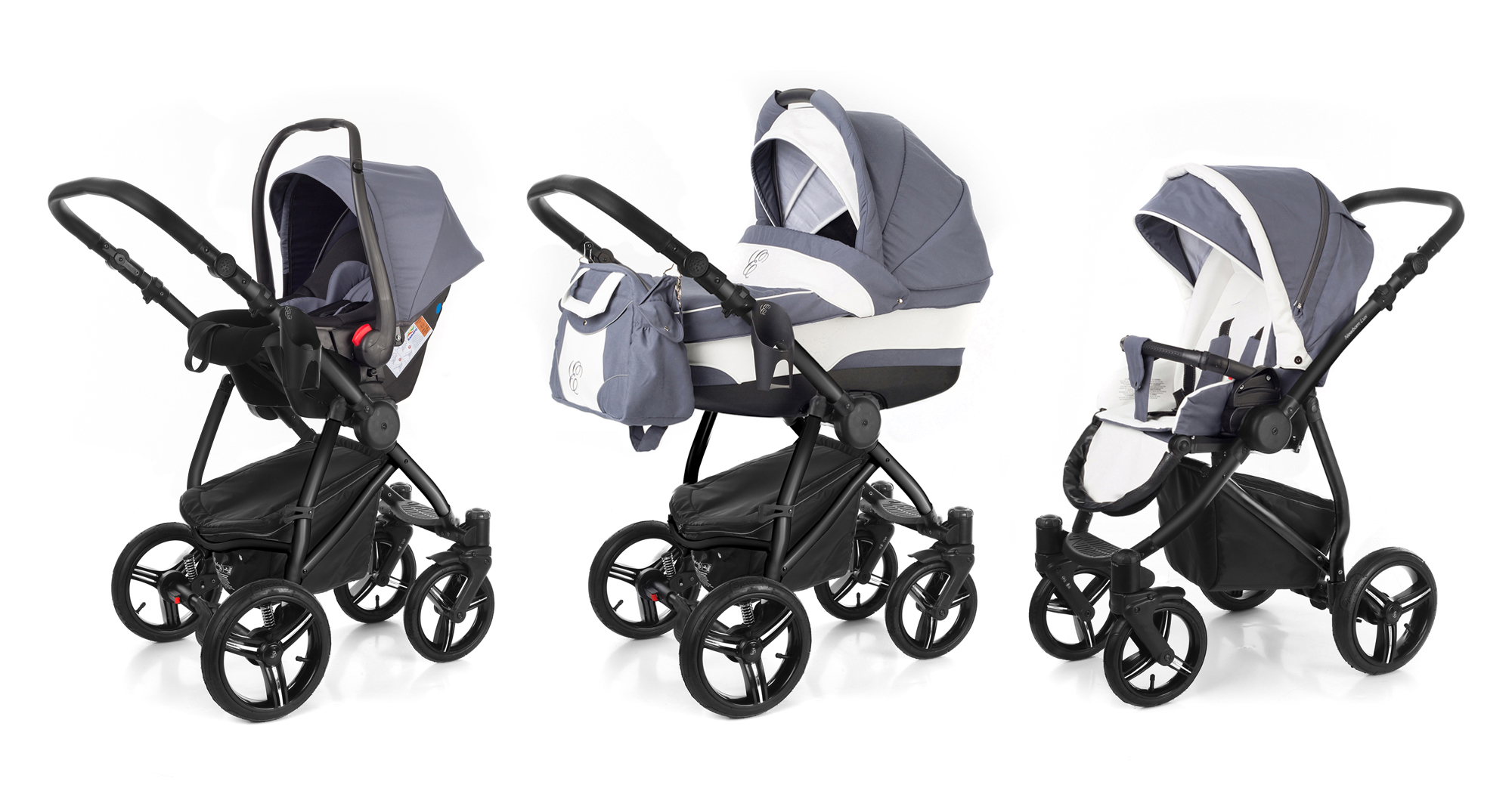 Коляска 3 в 1 Esspero Newborn Lux (шасси Black) Grey Lux