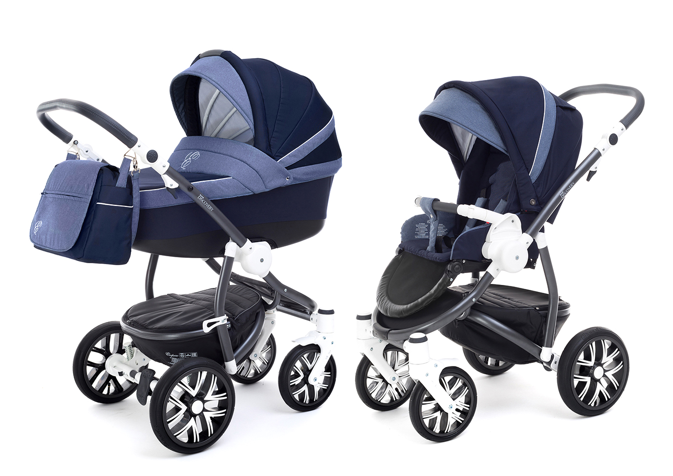 Коляска 2 в 1 Esspero Grand Discovery (шасси Graphite White) Deep Night