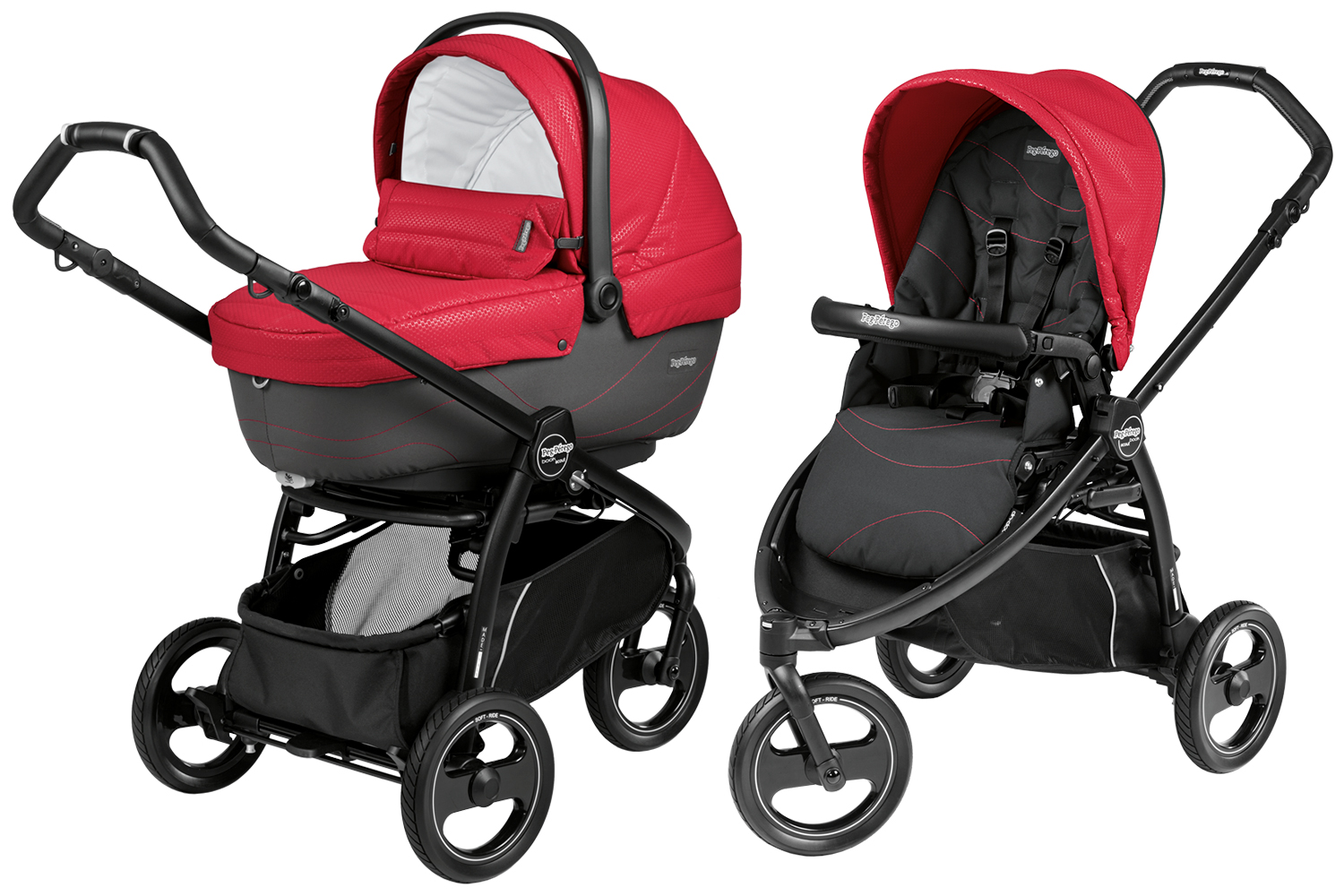 Коляска 2 в 1 Peg Perego Book Scout XL Modular Bloom Red