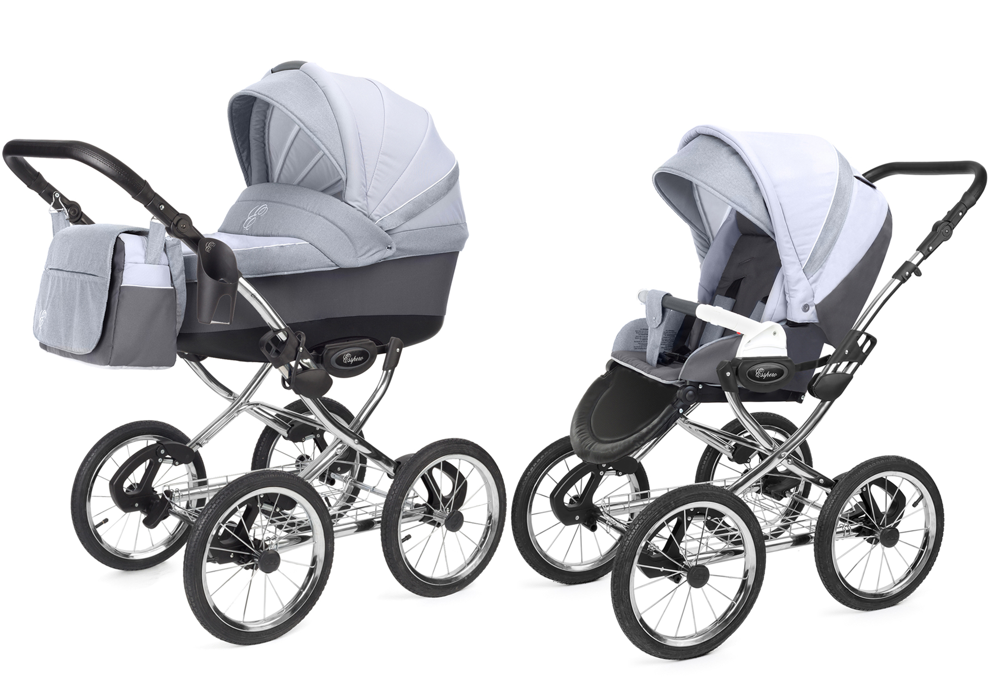 Коляска 2 в 1 Esspero Grand Classic (шасси Chrome) Grey Stone