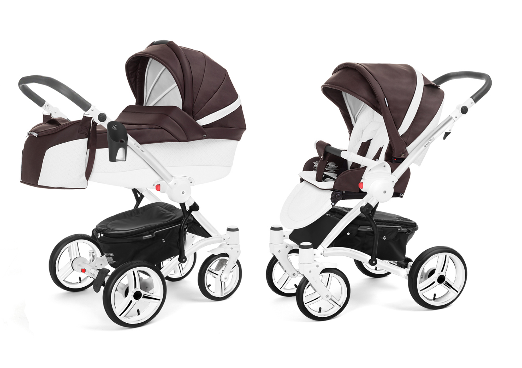 Коляска 2 в 1 Esspero Grand Tour (шасси White) Nappa Brown