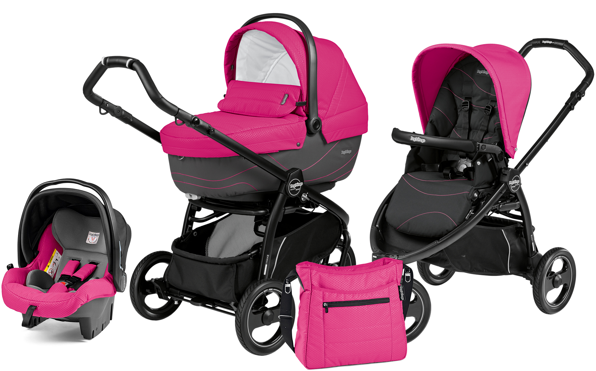 Коляска 3 в 1 Peg Perego Book Scout XL Set Modular Bloom Pink