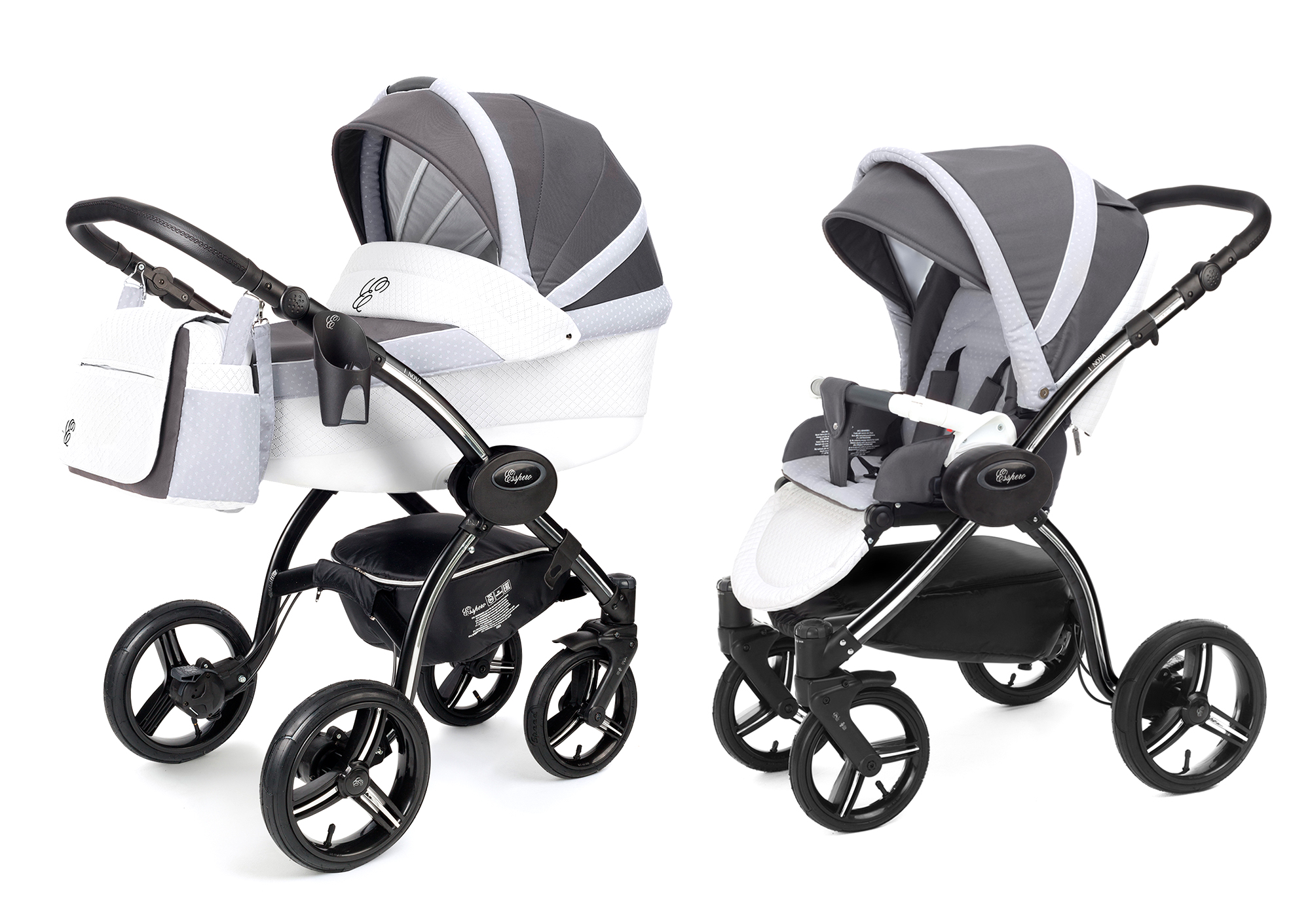 Коляска 2 в 1 Esspero Grand I-Nova (шасси Black) Royal Silver