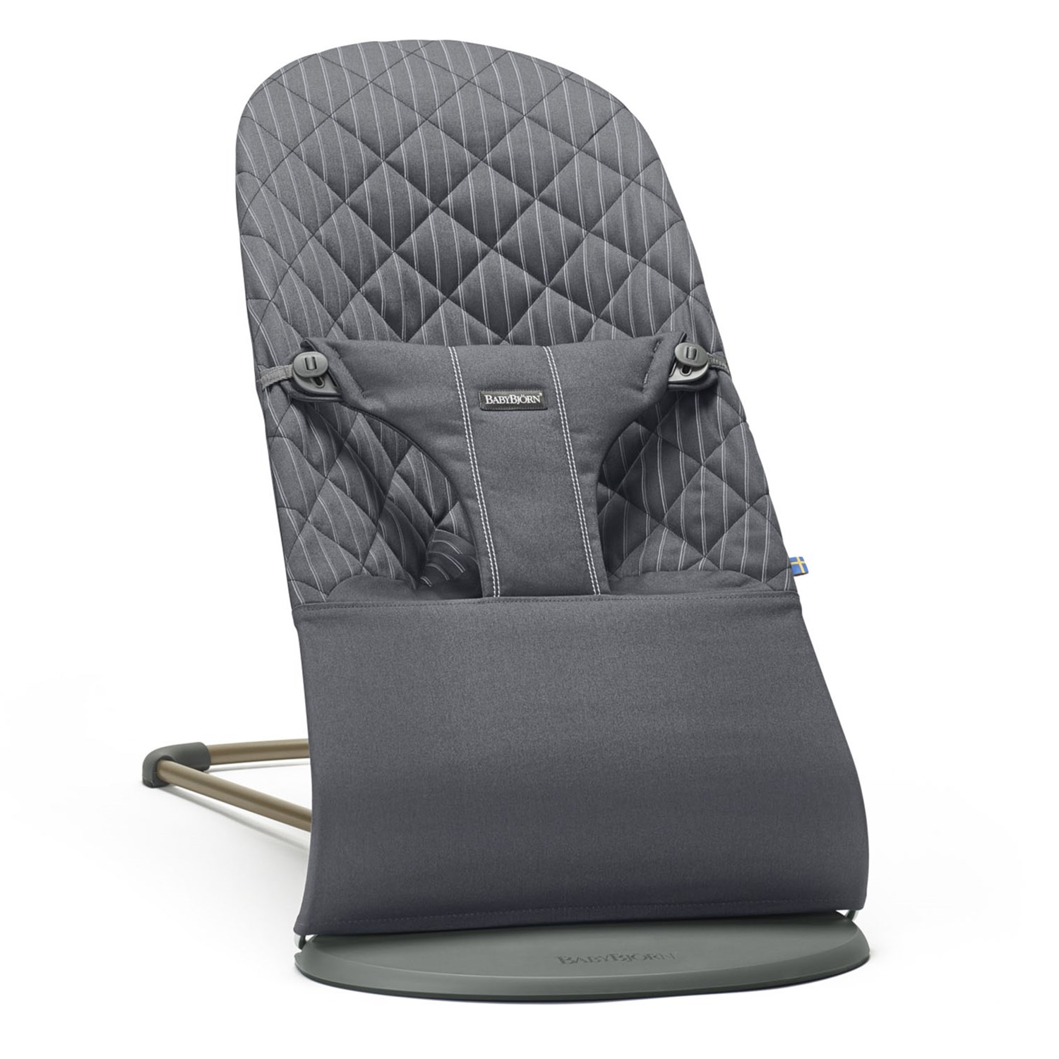 Детский шезлонг BabyBjorn Bliss Cotton Серый-пинстрайп