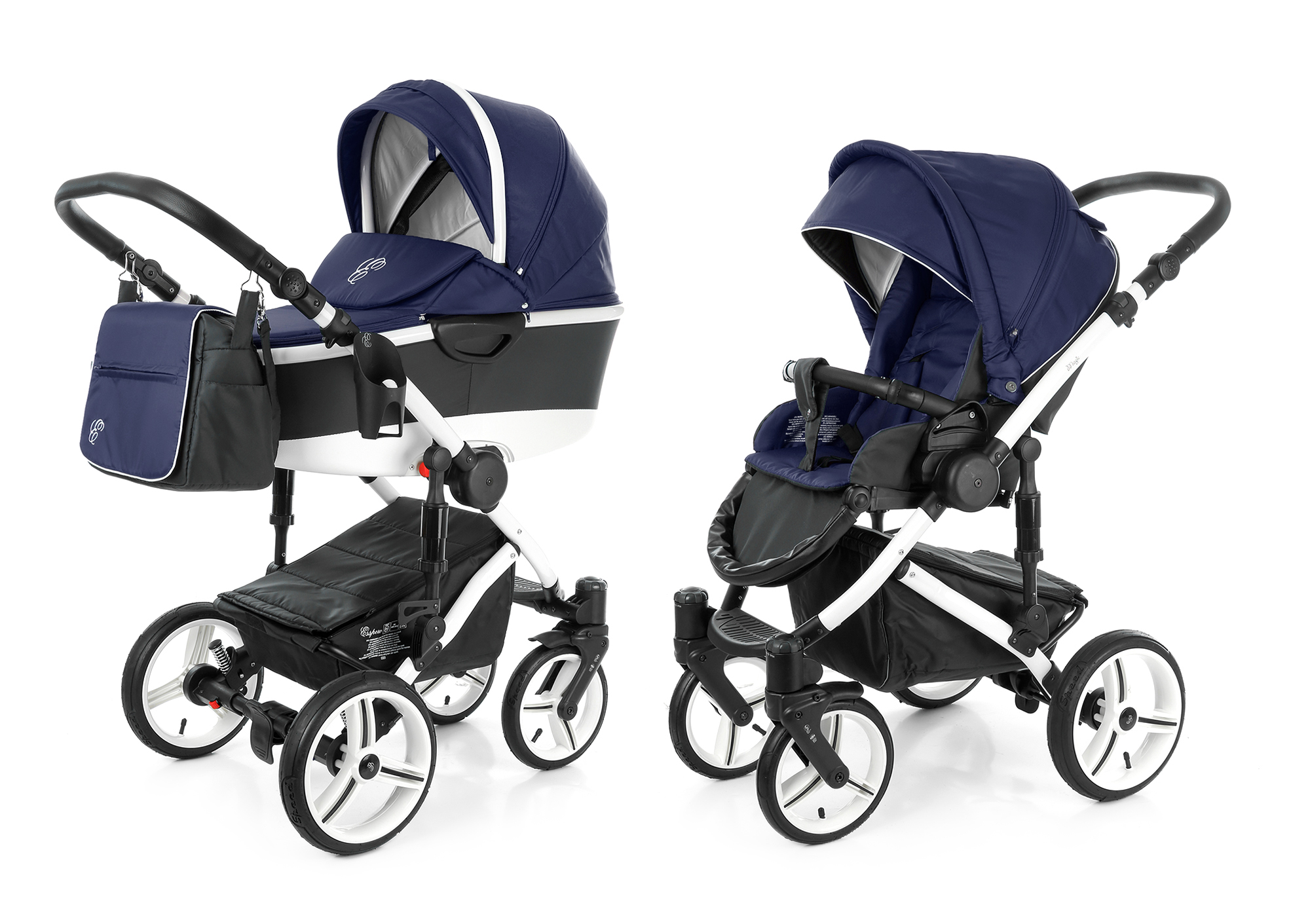 Коляска 2 в 1 Esspero Magic Alu (шасси White) Navy