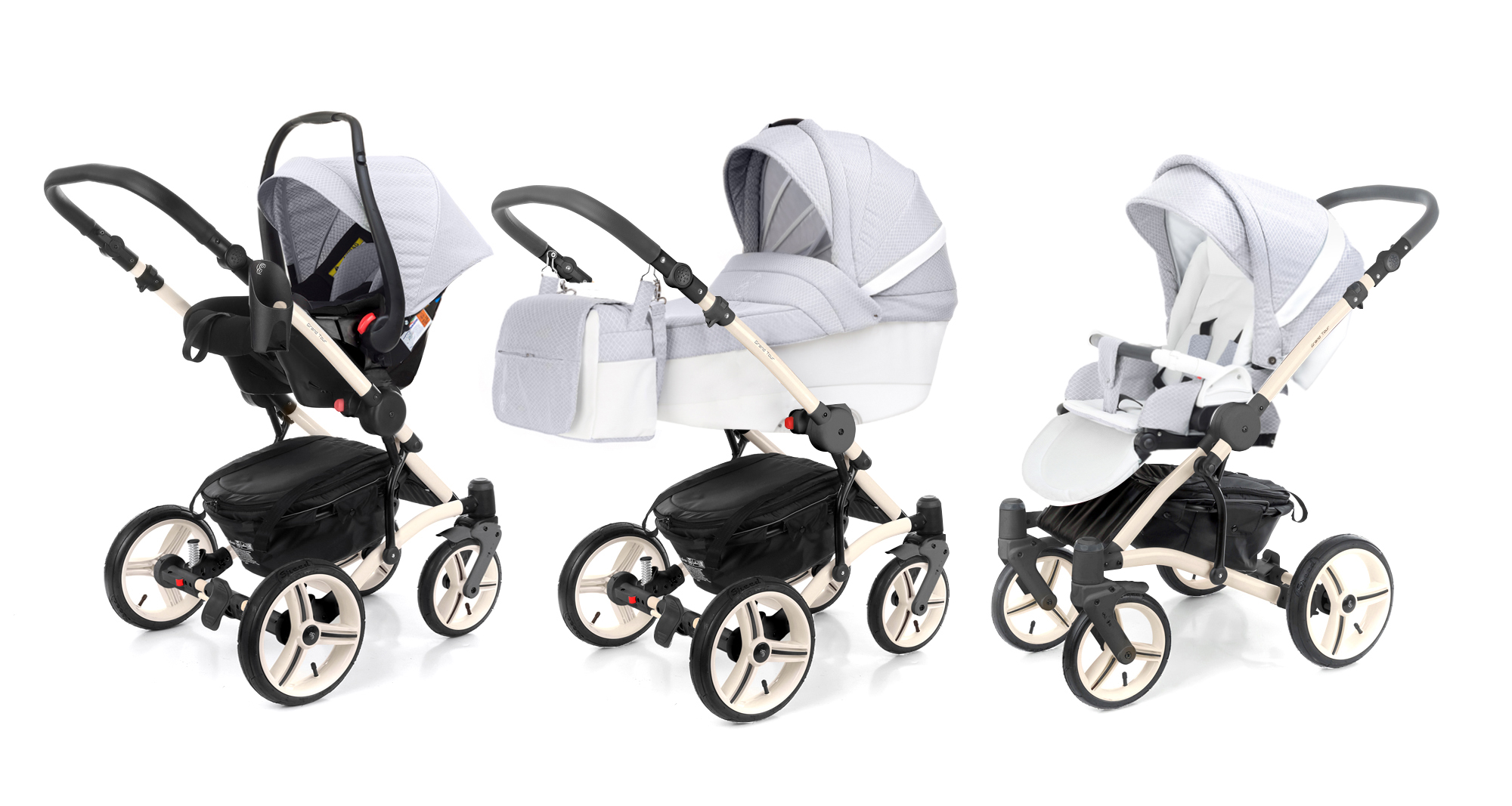 Коляска 3 в 1 Esspero Grand Tour (шасси Beige GT) Grey Diamond