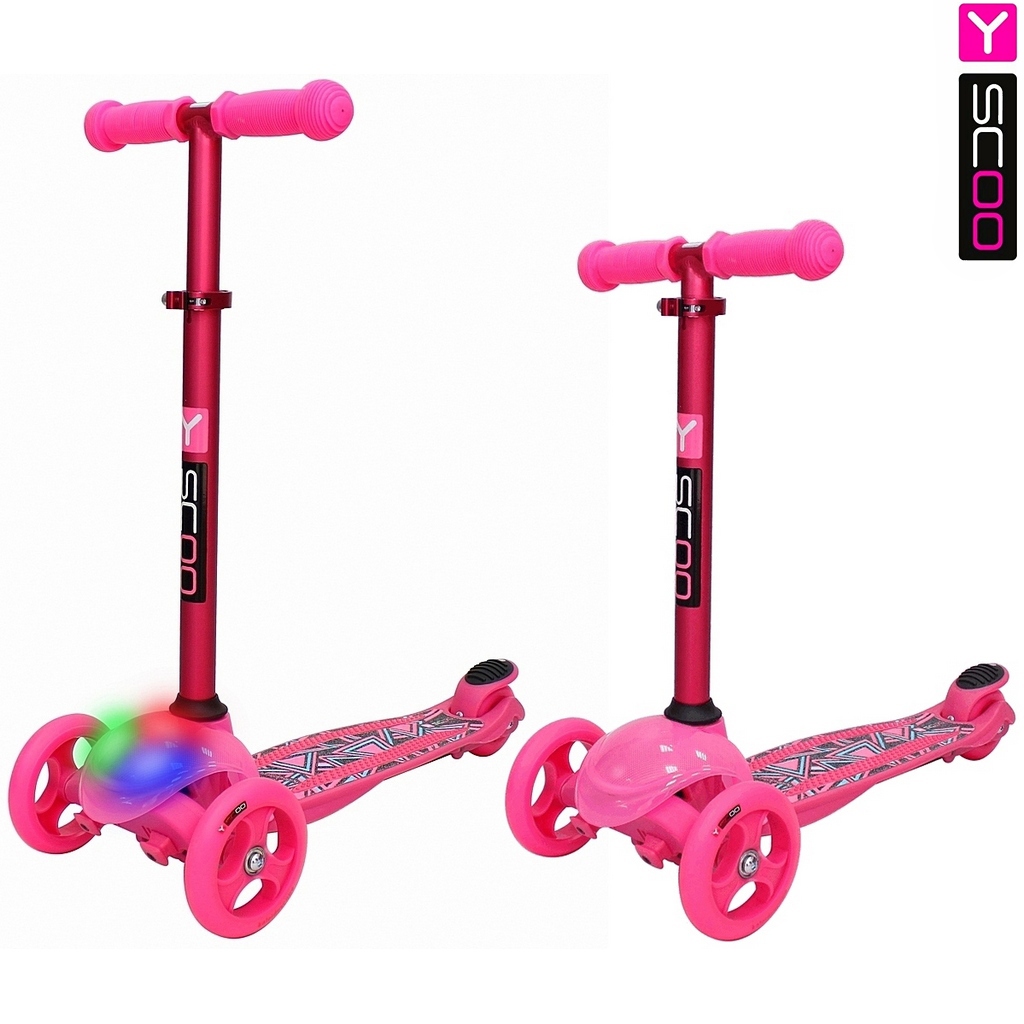 Самокат трехколесный Y-SCOO RT TRIO DIAMOND 120 Kaleidoscope pink
