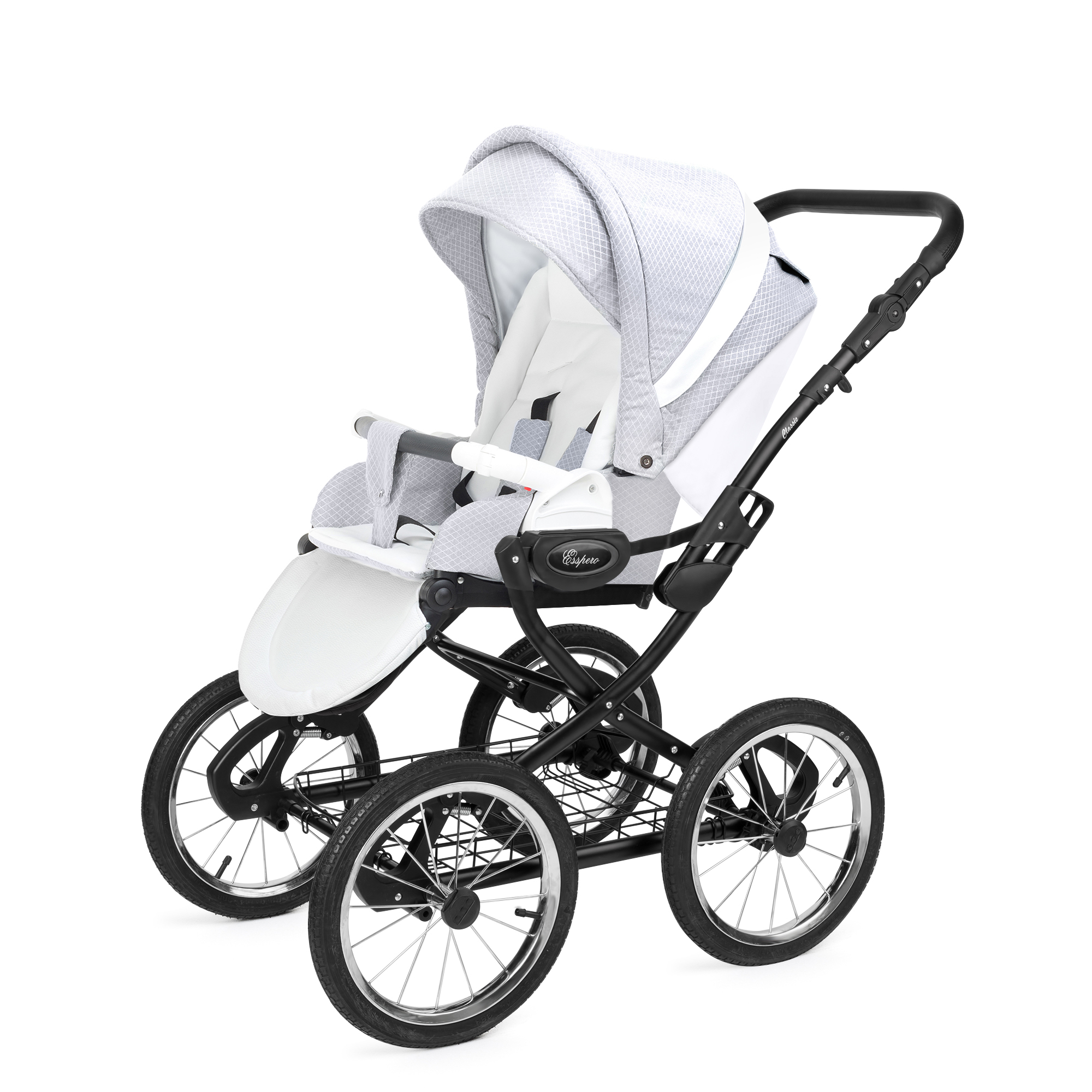 Прогулочная коляска Esspero Grand Classic (шасси Black) Grey Diamond
