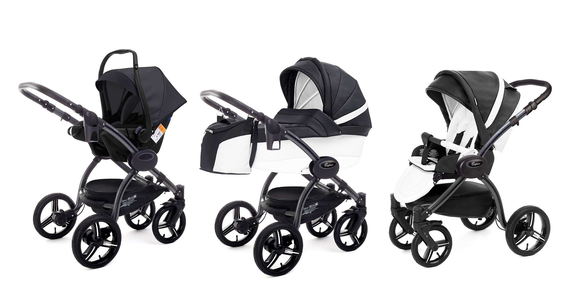 Коляска 3 в 1 Esspero Grand I-Nova (шасси Graphite) Nappa Graphite