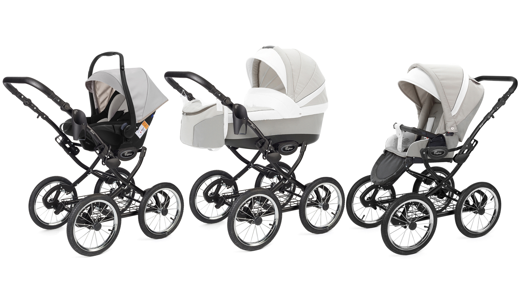 Коляска 3 в 1 Esspero Grand Classic (шасси Black) Vanila